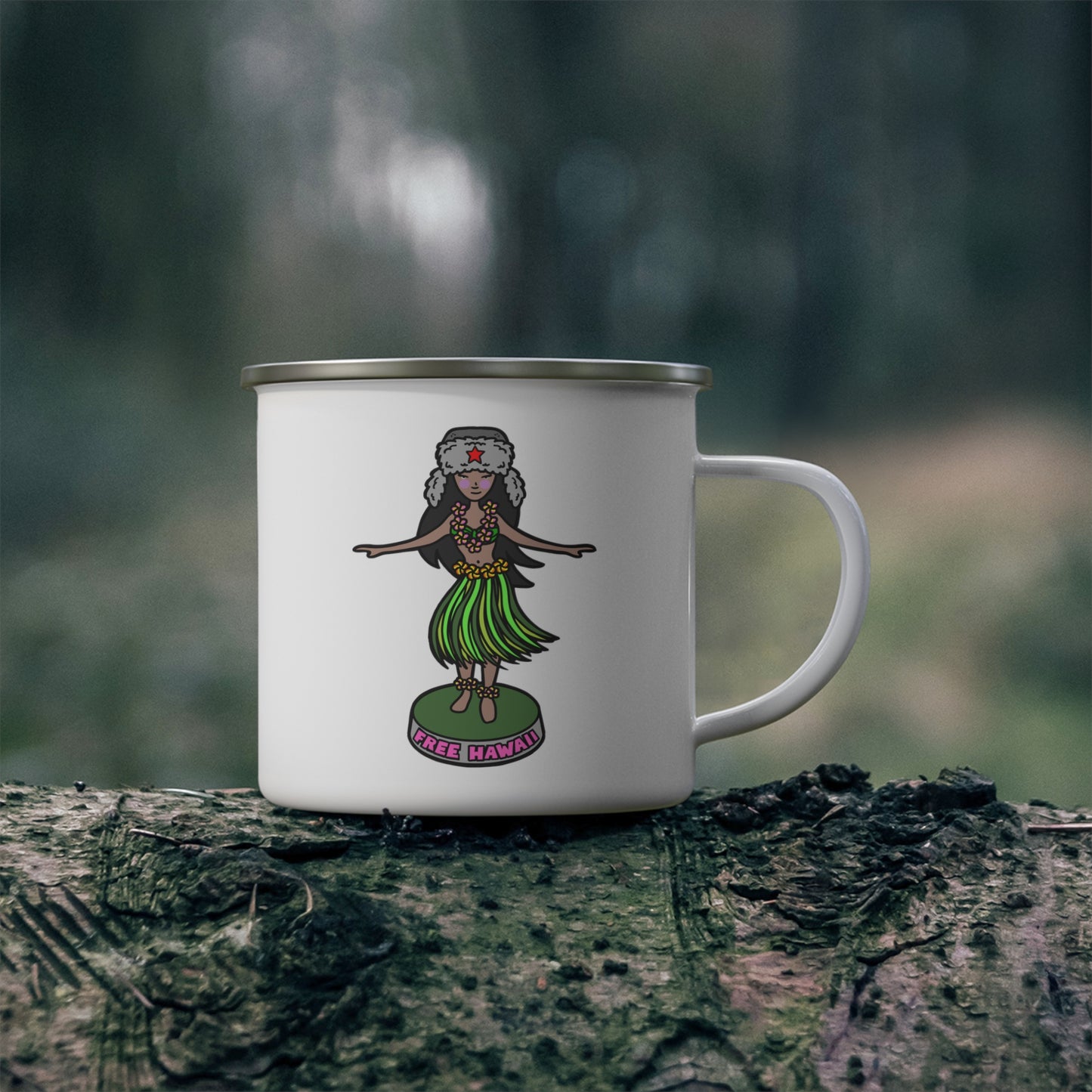 Free Hawaii! Enamel Camping Mug