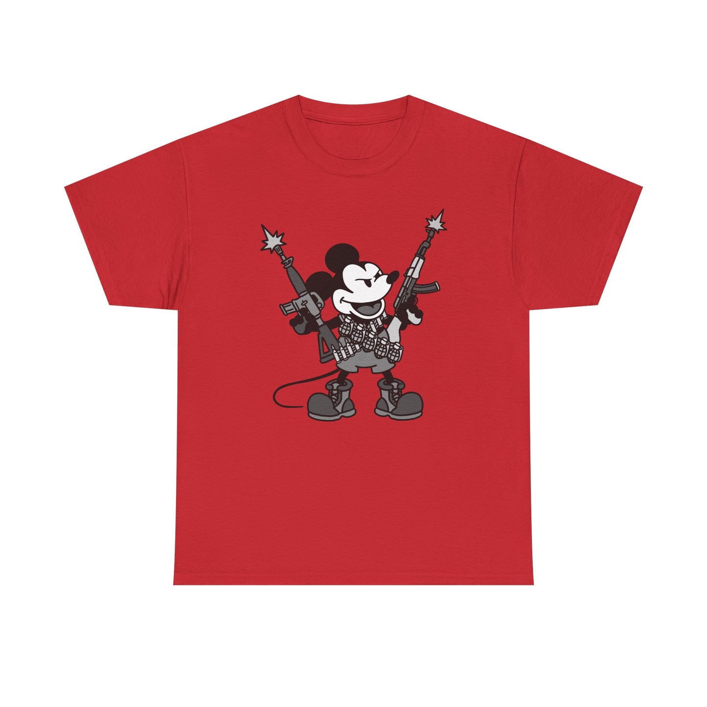 Mickey Mouse Armed Graphic Tee - Unisex Cotton T-Shirt