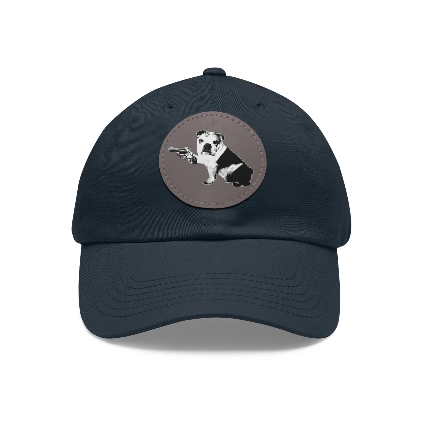 Mavis (Bullpup) Dad Hat with Leather Patch (Round)