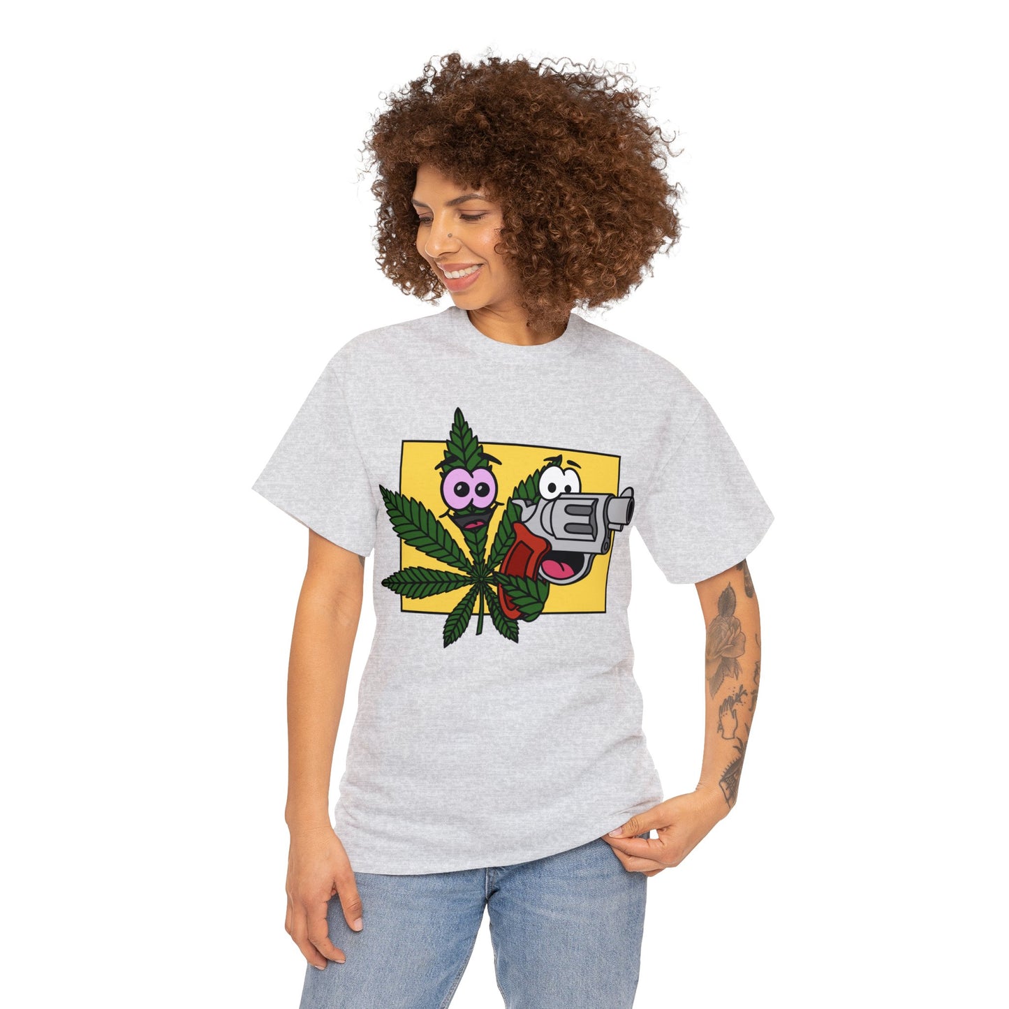 Weed & Guns! (No Text) Unisex Heavy Cotton Tee