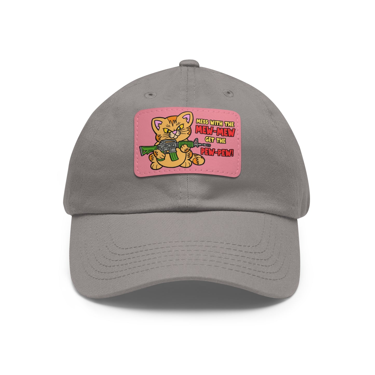 Mew-Mew/Pew-Pew! Dad Hat with Leather Patch (Rectangle)