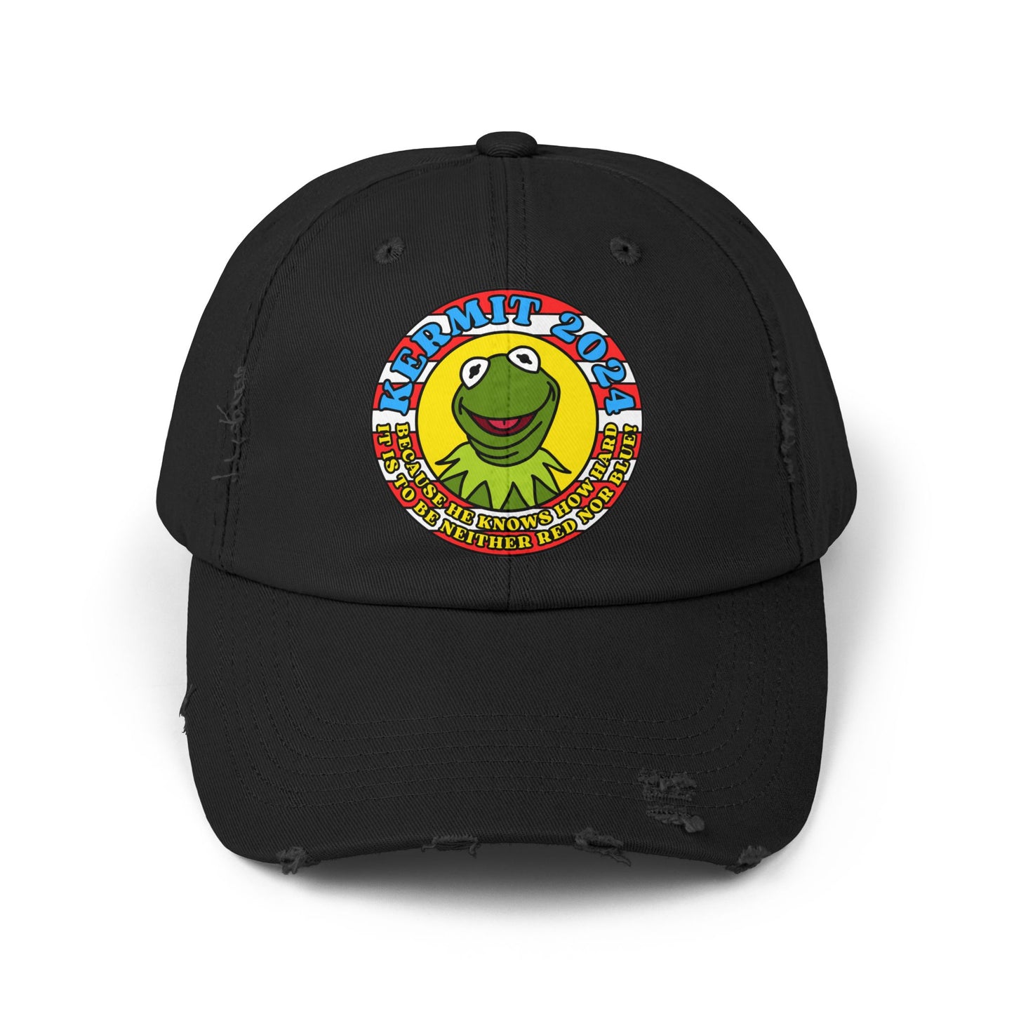 Kermit 2024! Unisex Distressed Cap