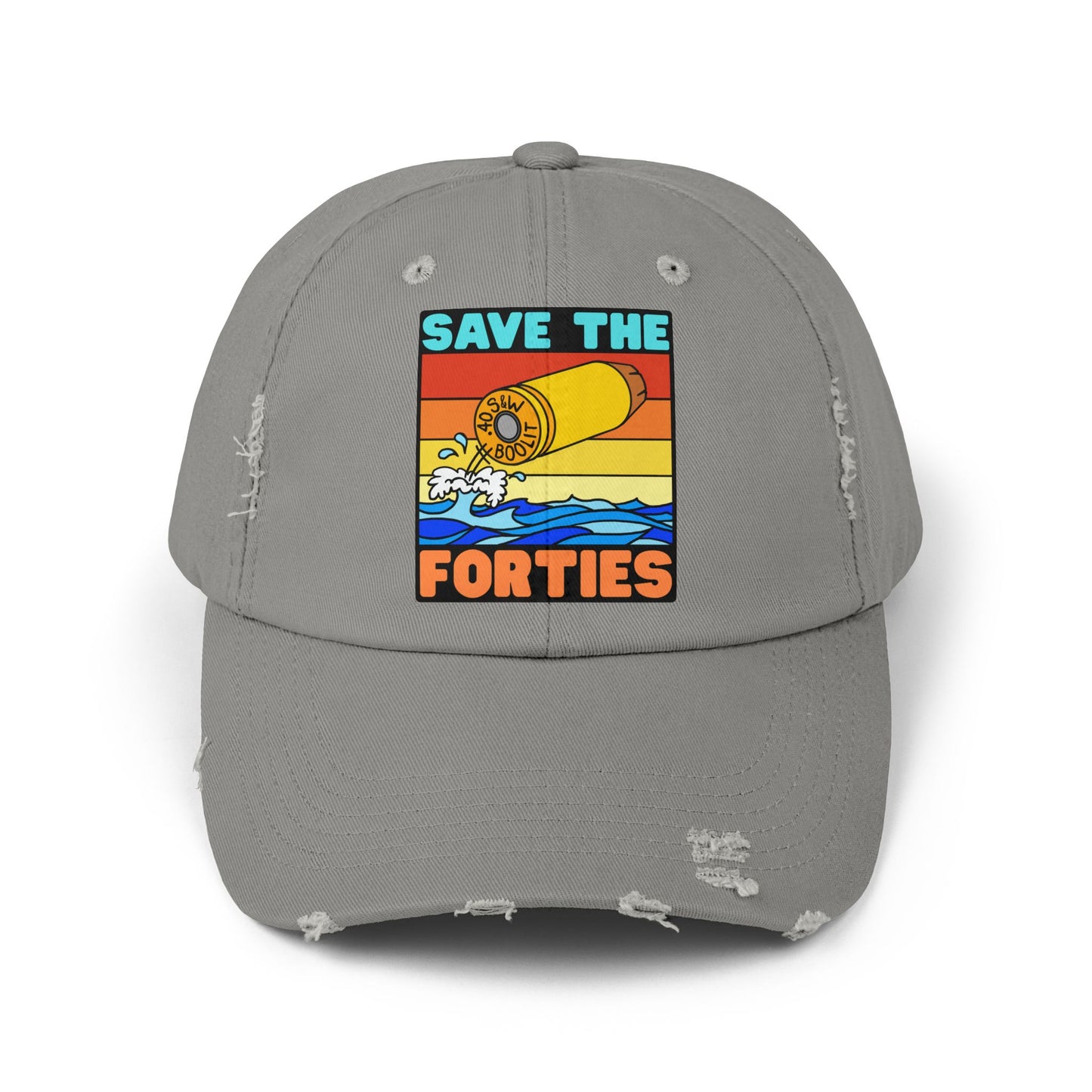 Save the Forties! Unisex Distressed Cap