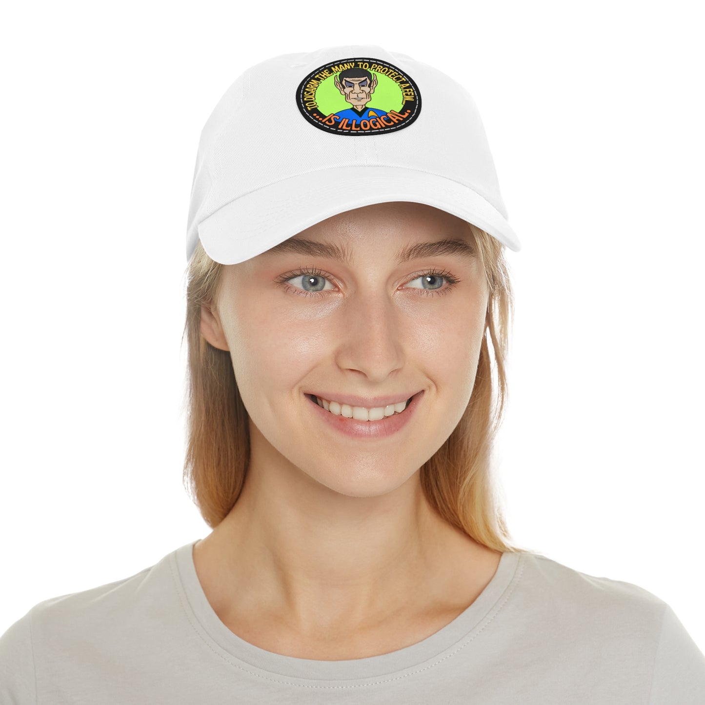 Illogical! Dad Hat with Leather Patch (Round)