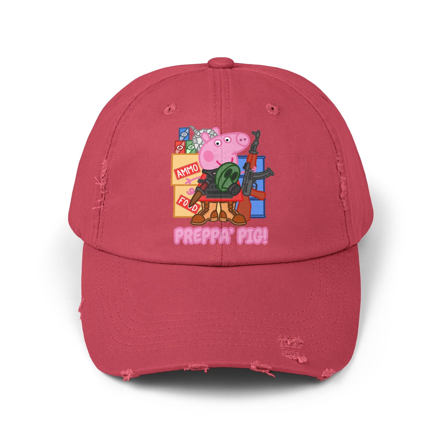 Preppa' Pig! Unisex Distressed Cap