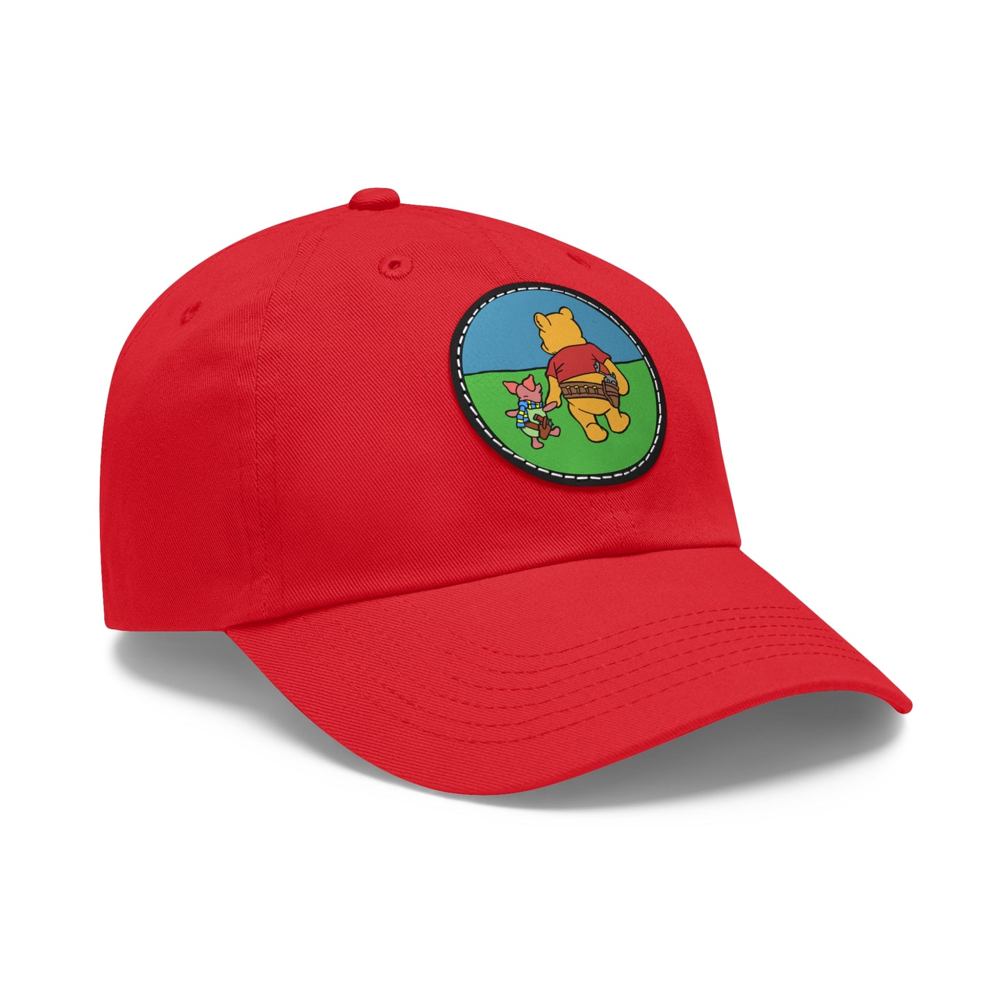Pew & Piglet! Dad Hat with Leather Patch (Round)