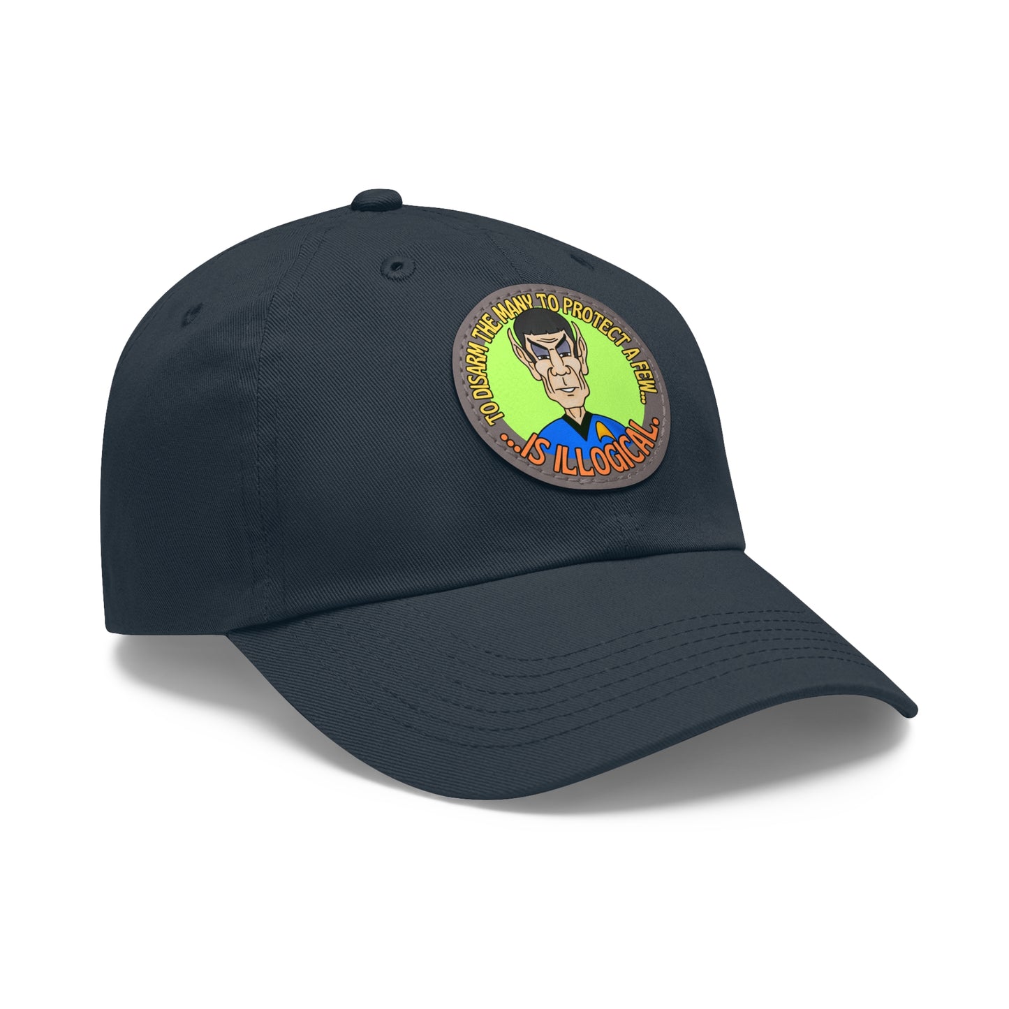 Illogical! Dad Hat with Leather Patch (Round)