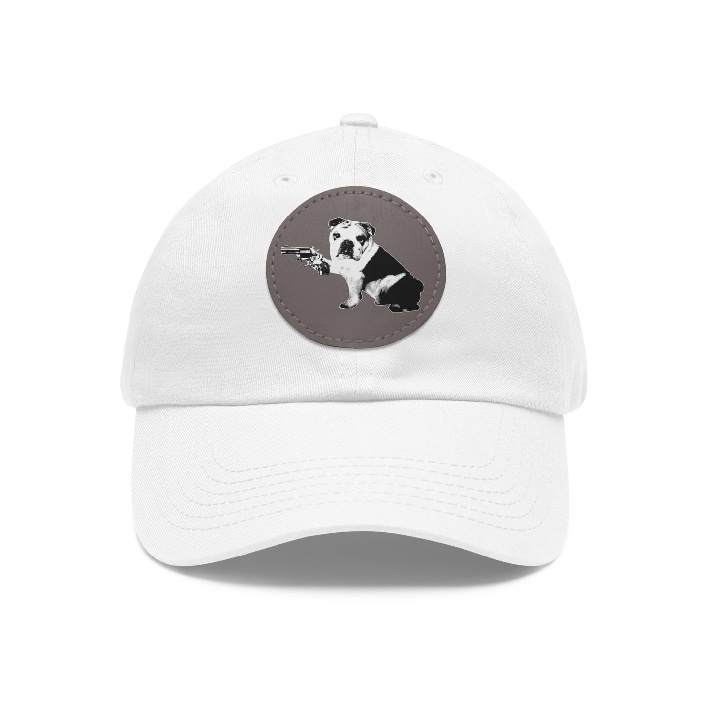Mavis (Bullpup) Dad Hat with Leather Patch (Round)