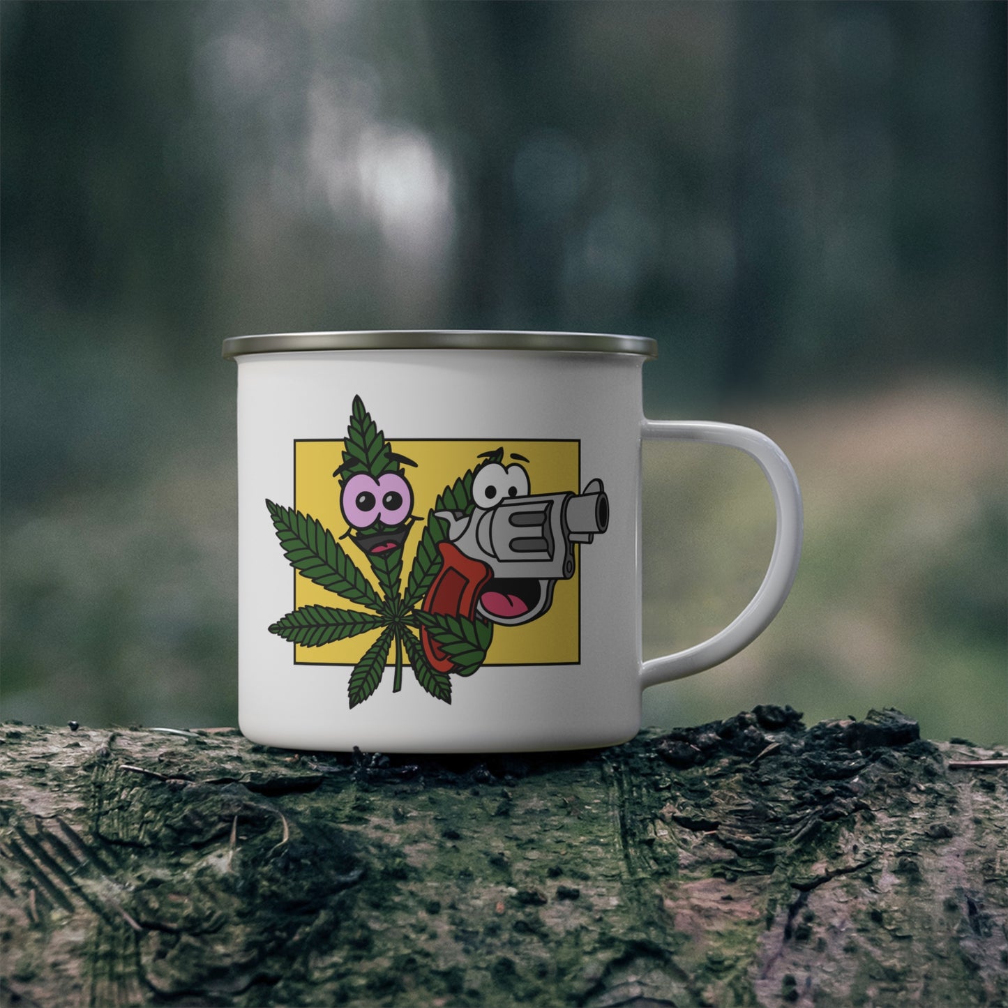 Weed & Guns! (No Text) Enamel Camping Mug