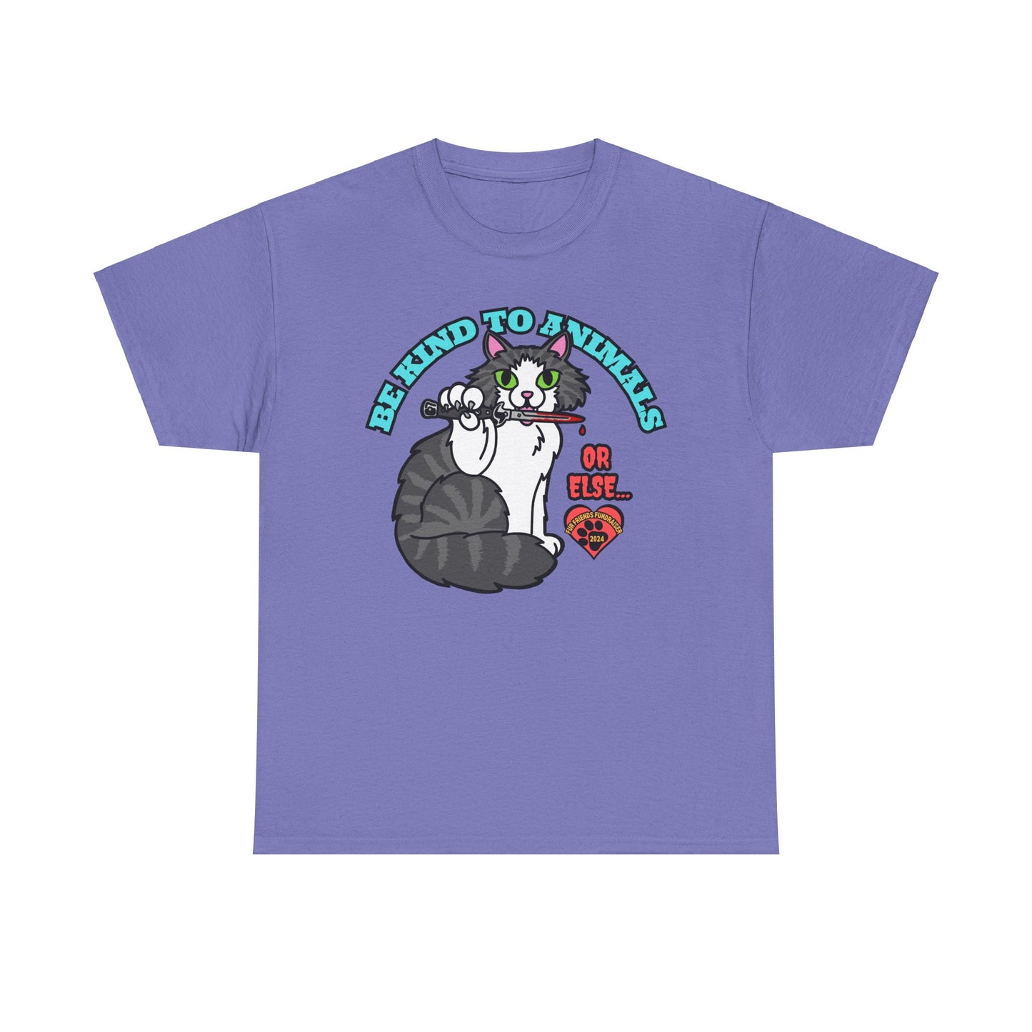 Be Kind to Animals...or Else! (FFF) Unisex Heavy Cotton Tee
