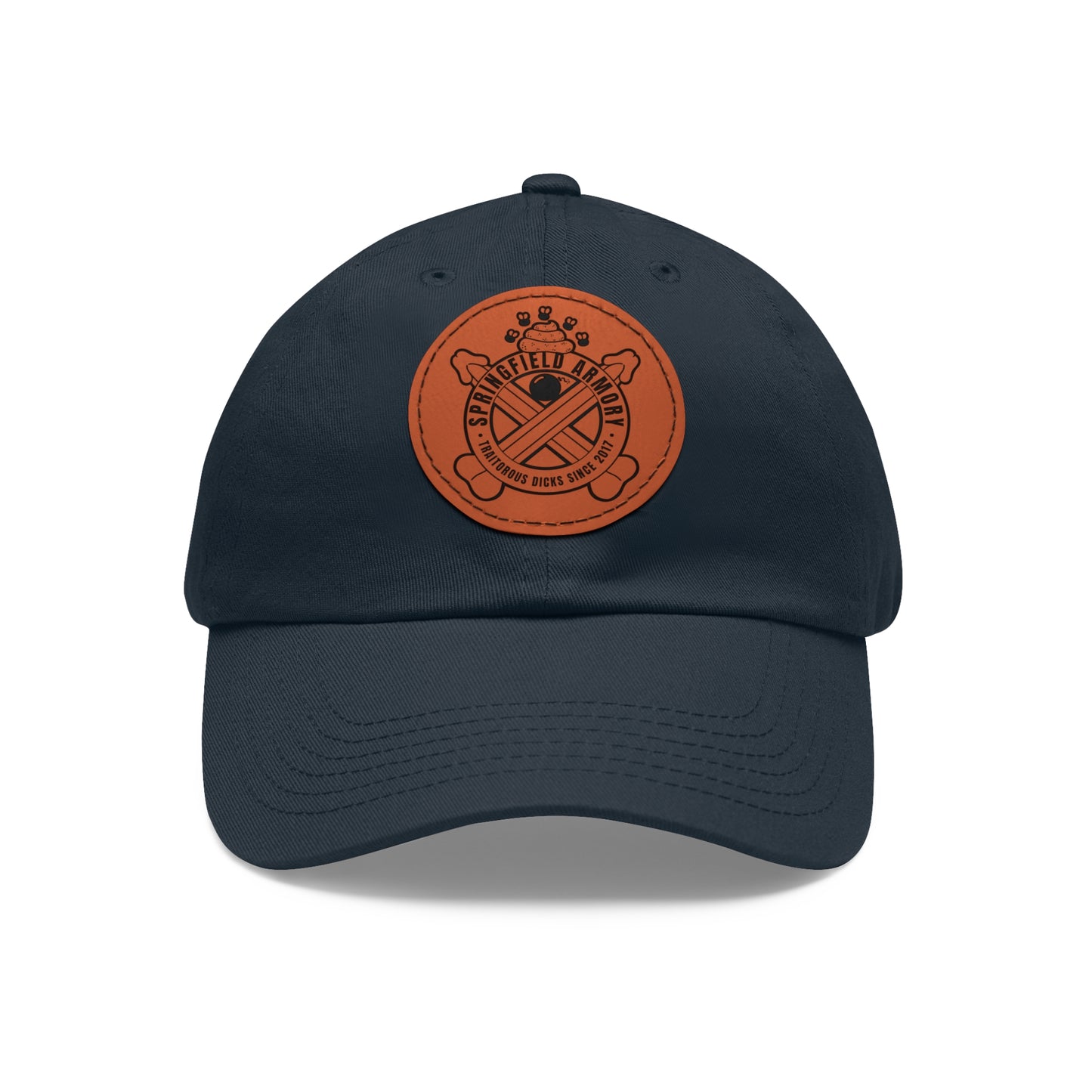 Springfield Dicks! Dad Hat with Leather Patch (Round)