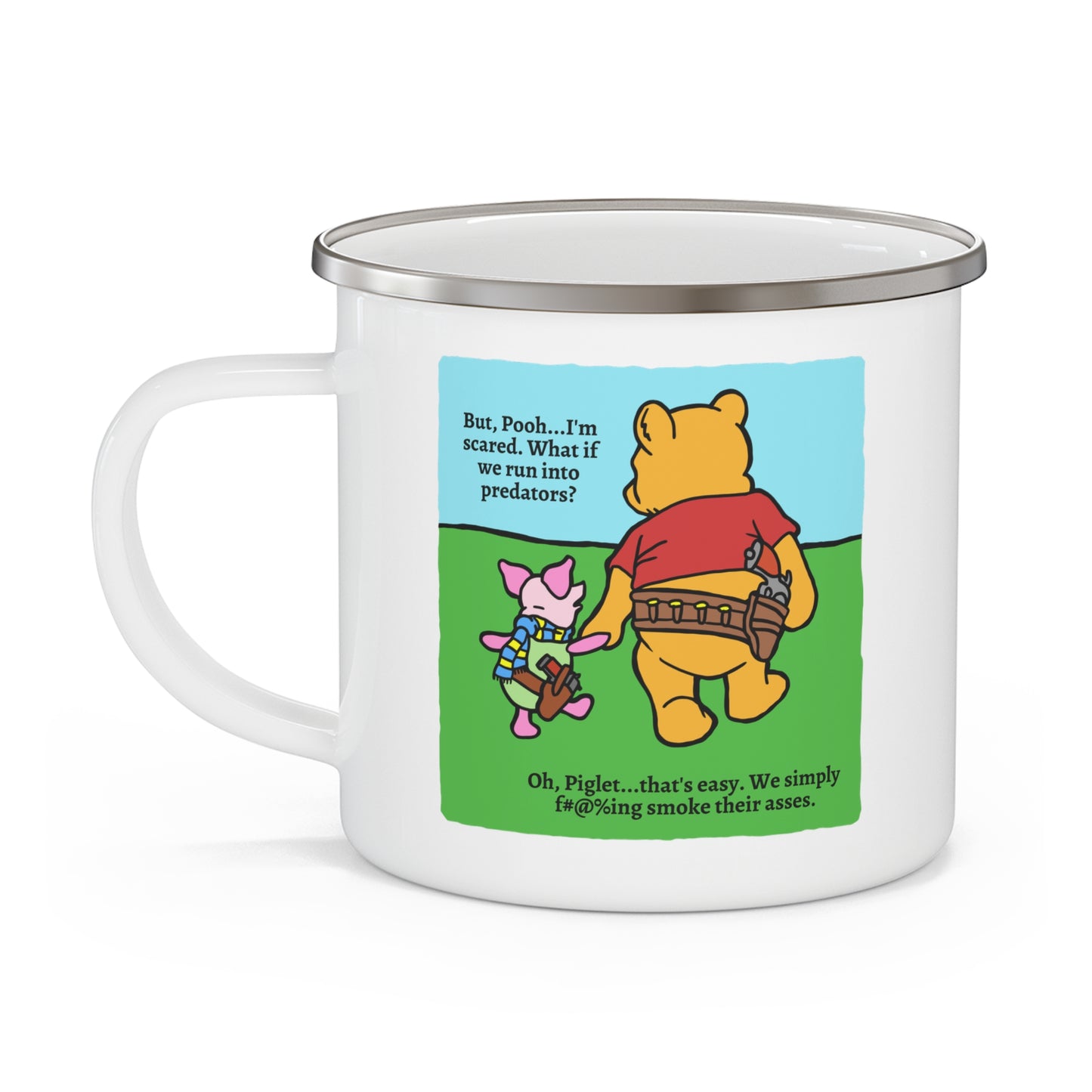 Pew & Piglet! Enamel Camping Mug