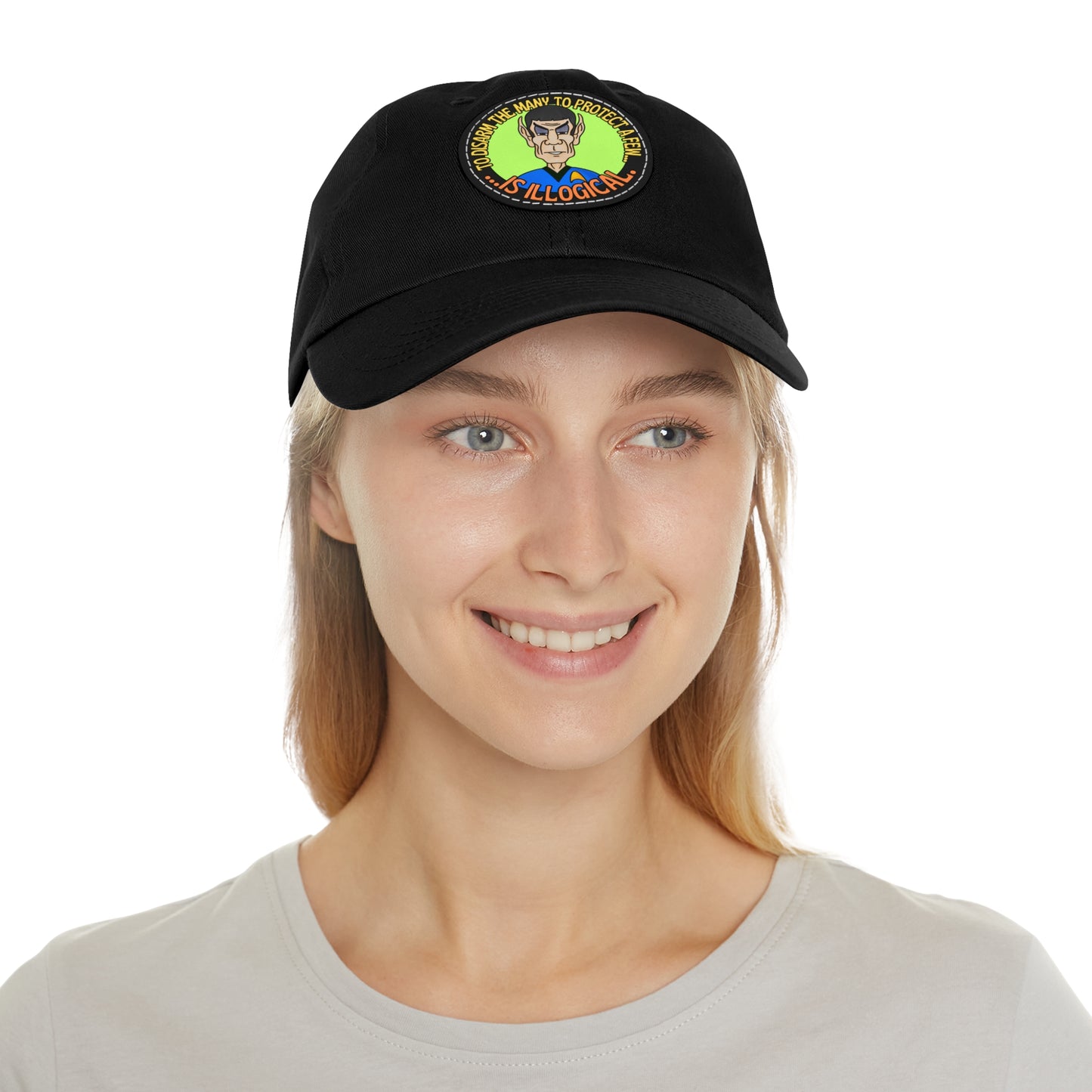 Illogical! Dad Hat with Leather Patch (Round)
