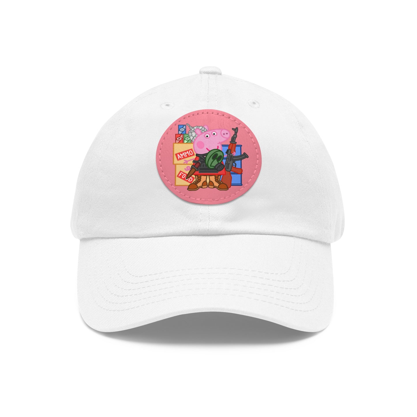 Preppa' Pig! Dad Hat with Leather Patch (Round)