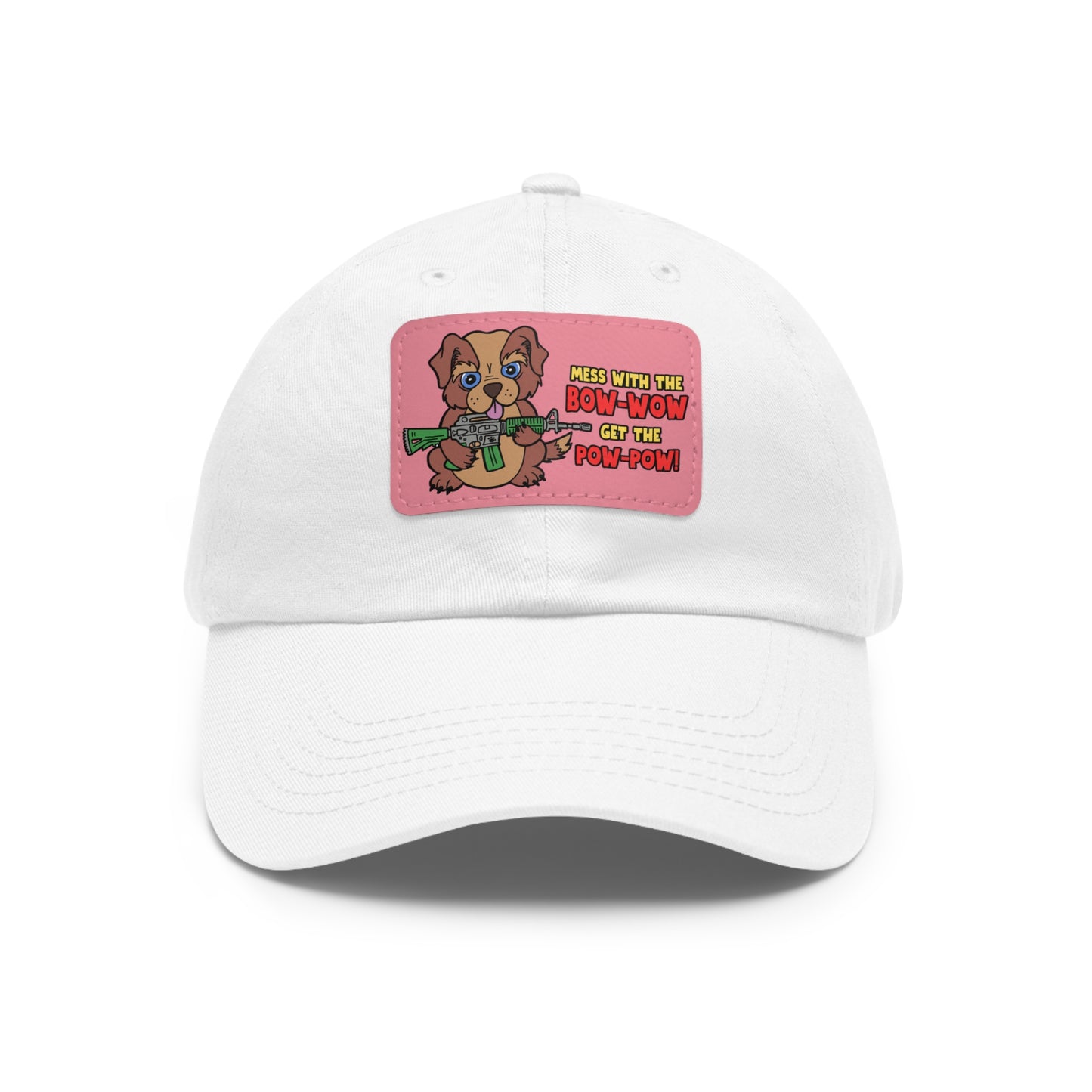 Bow-Wow/Pow-Pow! Dad Hat with Leather Patch (Rectangle)