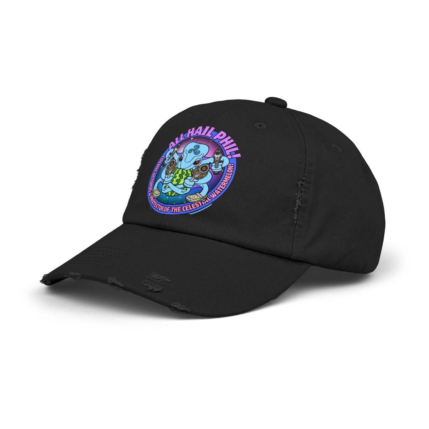 Cosmic Octopus! Unisex Distressed Cap