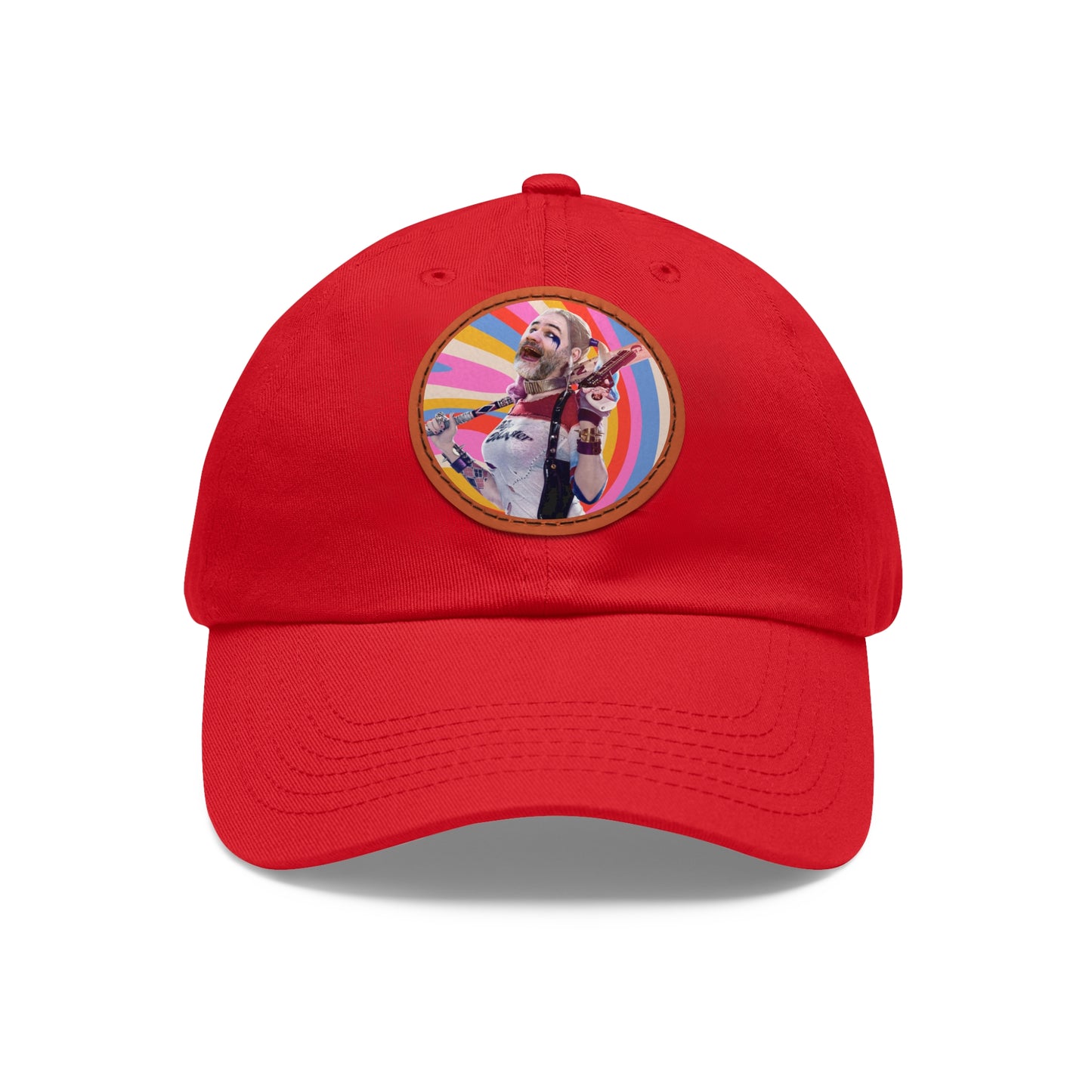 Harley! Dad Hat with Leather Patch (Round)