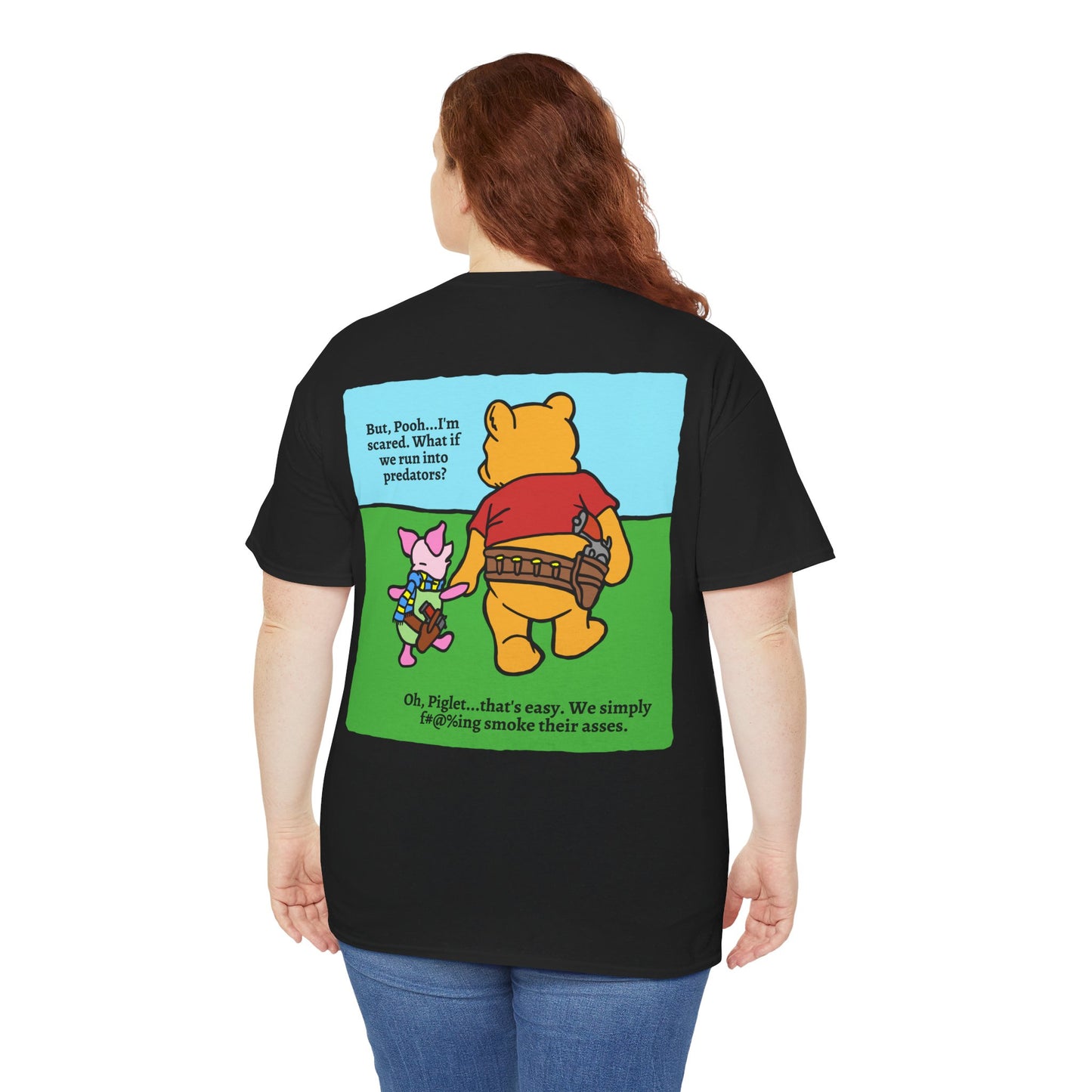 Pew & Piglet! (backside print) Unisex Heavy Cotton Tee