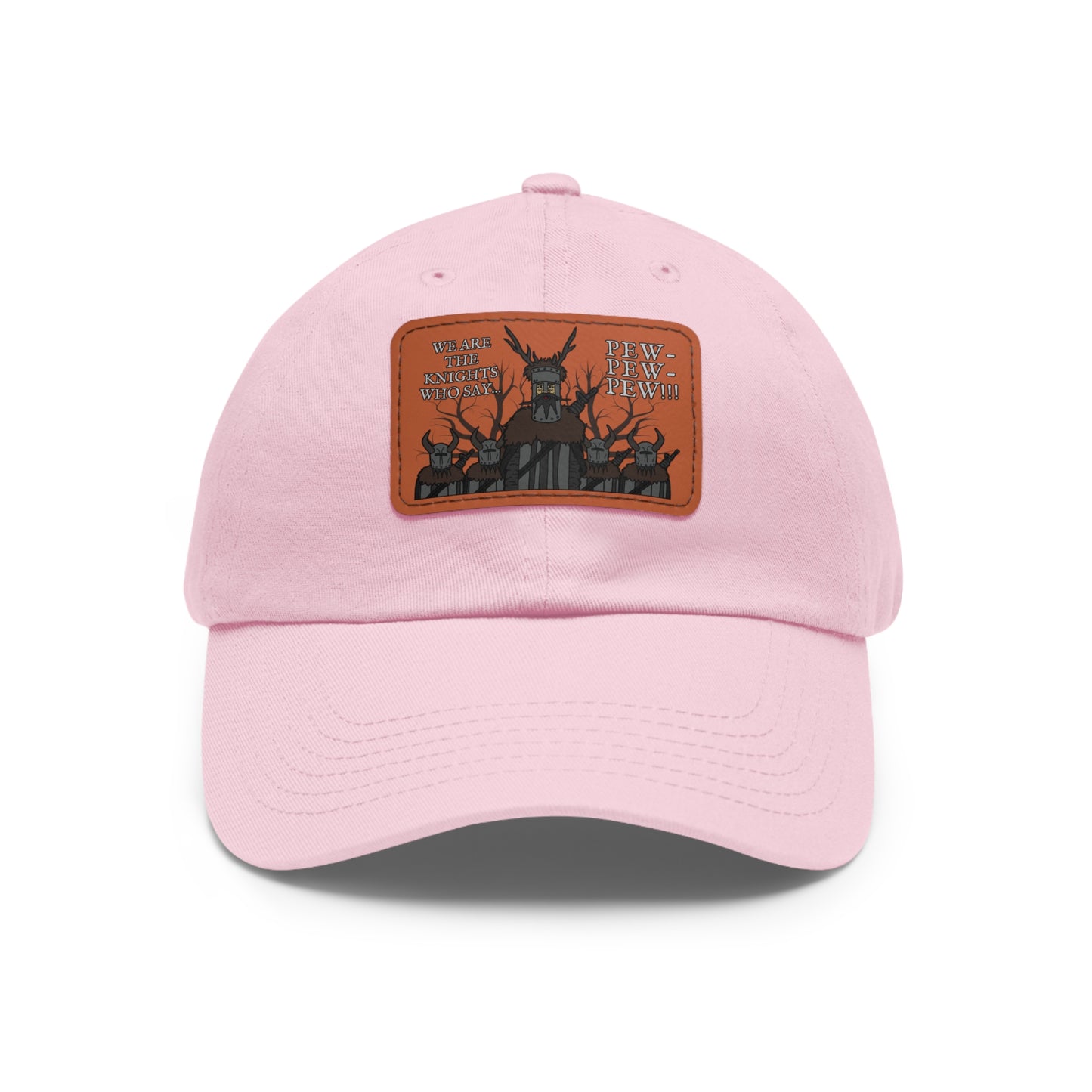 Knights of Pew! Dad Hat with Leather Patch (Rectangle)