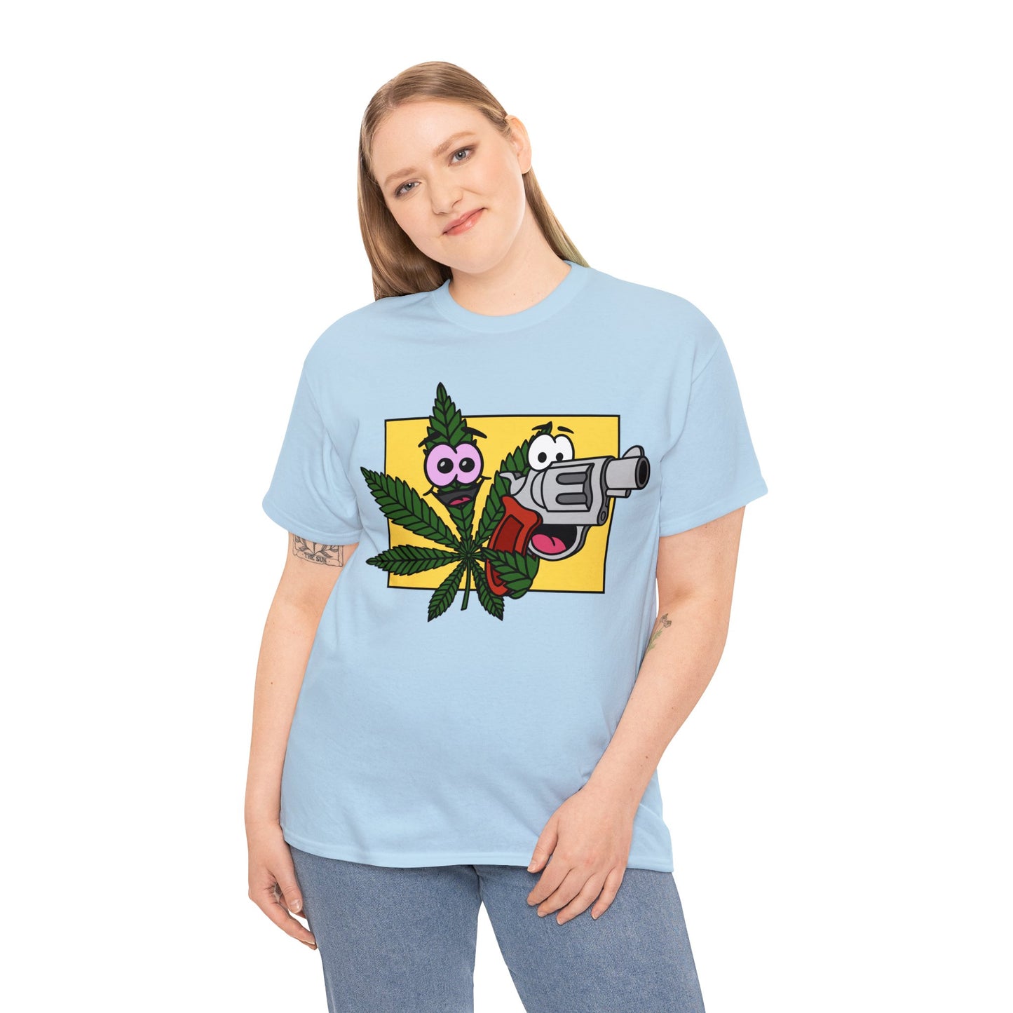 Weed & Guns! (No Text) Unisex Heavy Cotton Tee