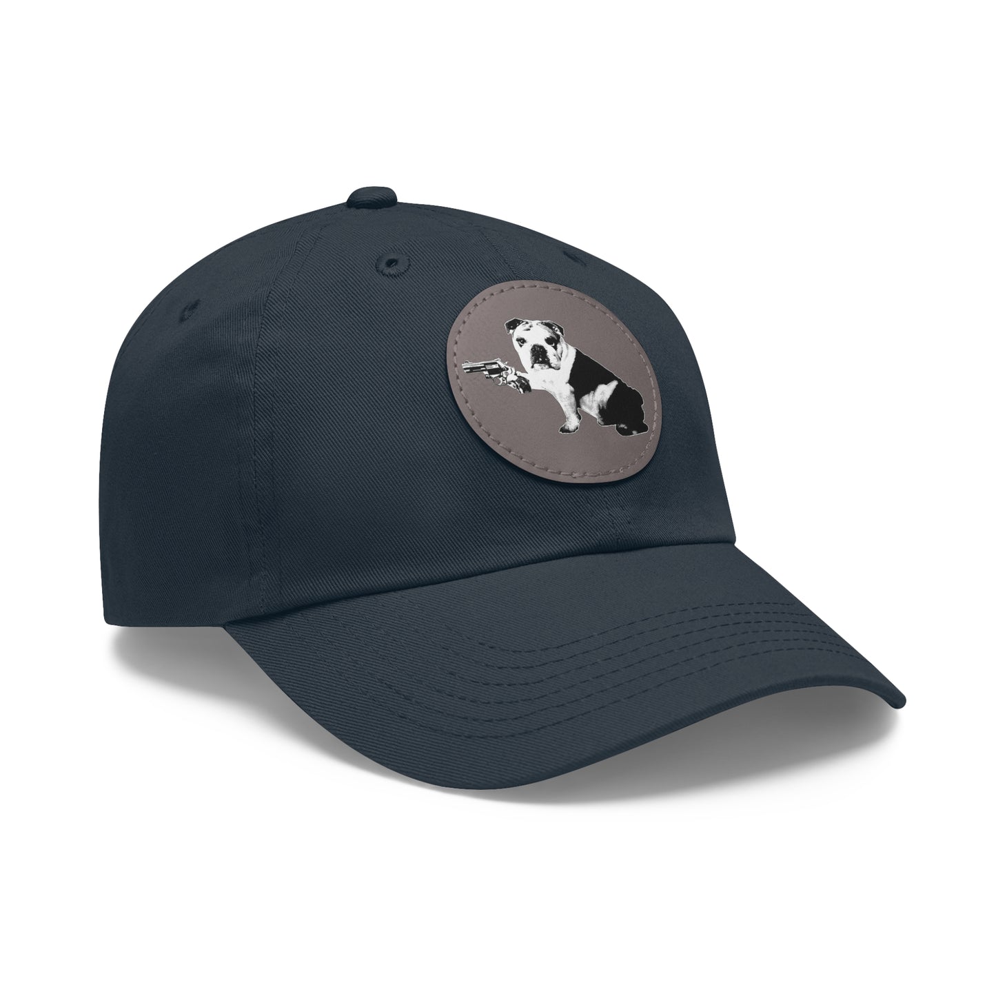 Mavis (Bullpup) Dad Hat with Leather Patch (Round)