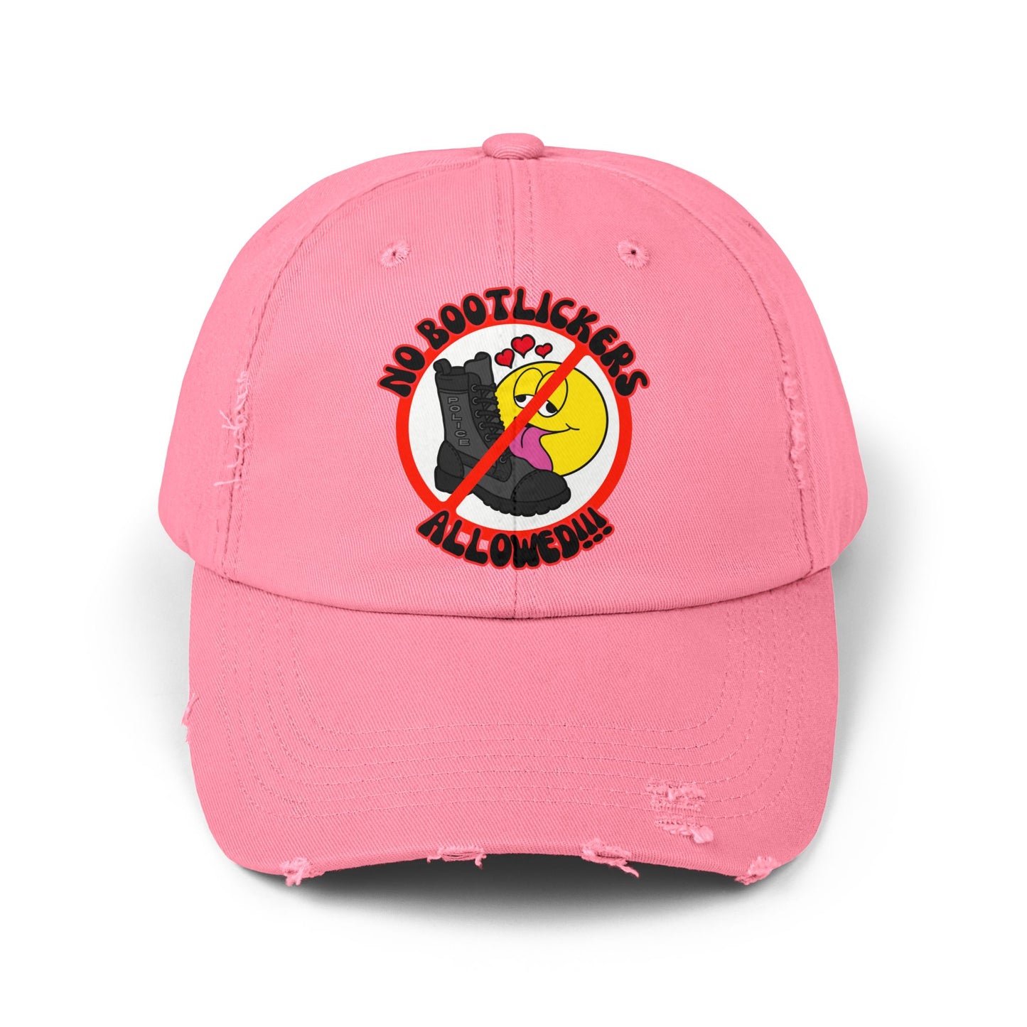 No Bootlickers Allowed! Unisex Distressed Cap