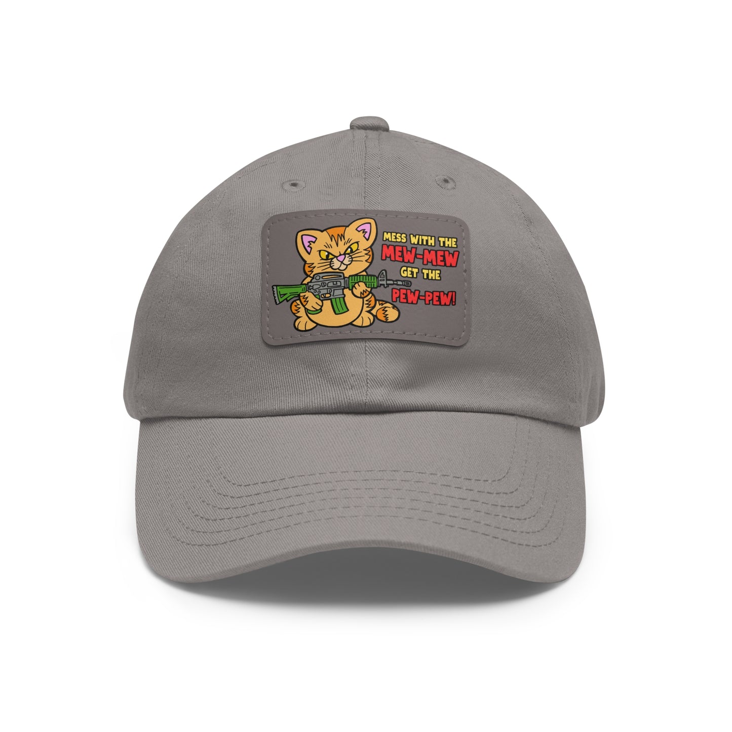 Mew-Mew/Pew-Pew! Dad Hat with Leather Patch (Rectangle)