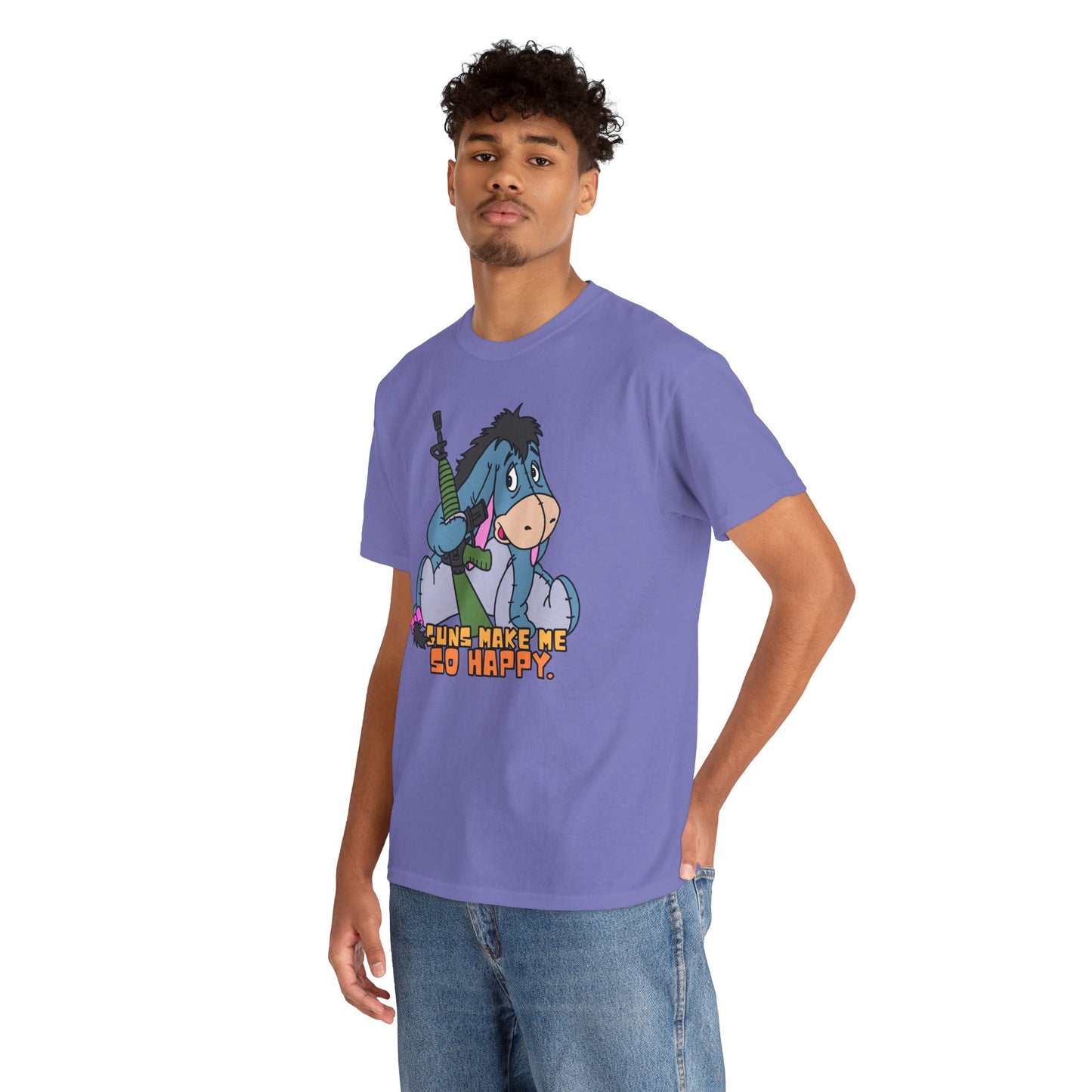 Eeyore Guns Make Me So Happy! Unisex Heavy Cotton Tee