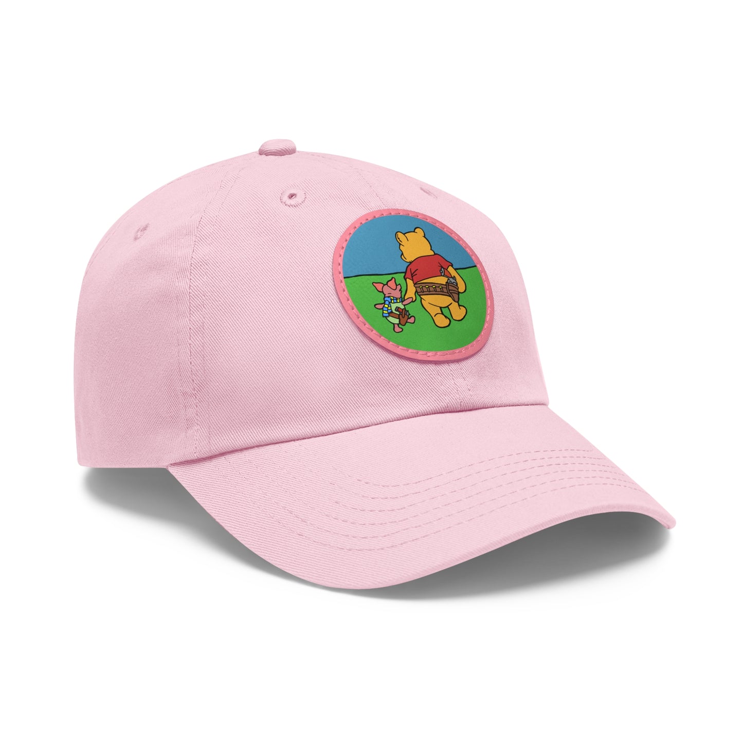Pew & Piglet! Dad Hat with Leather Patch (Round)