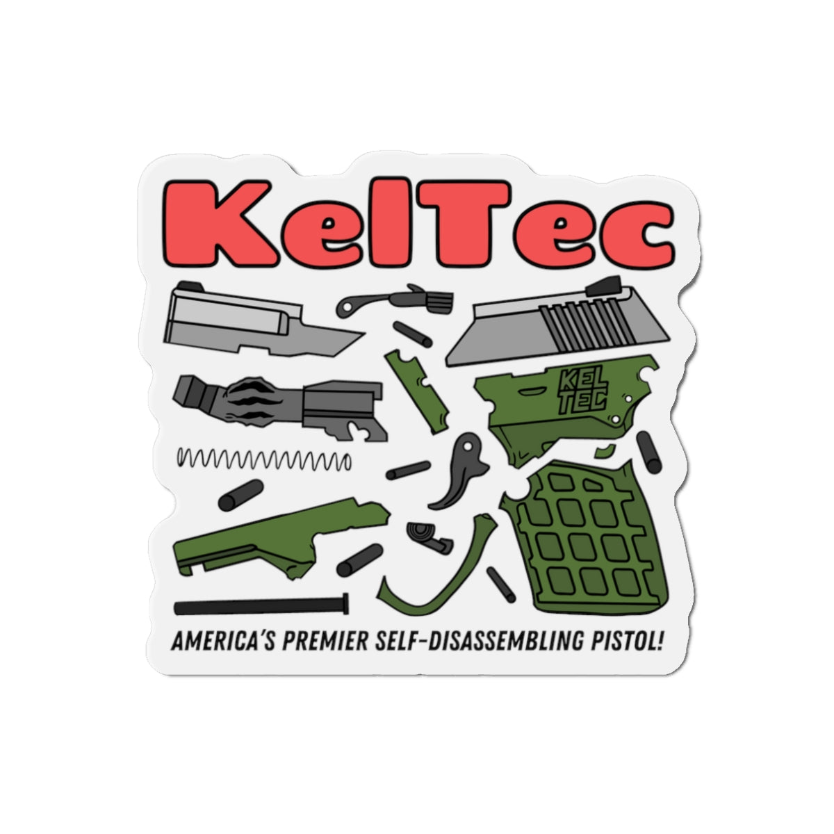 KELTEC Disassembled Kiss-Cut Vinyl Decals