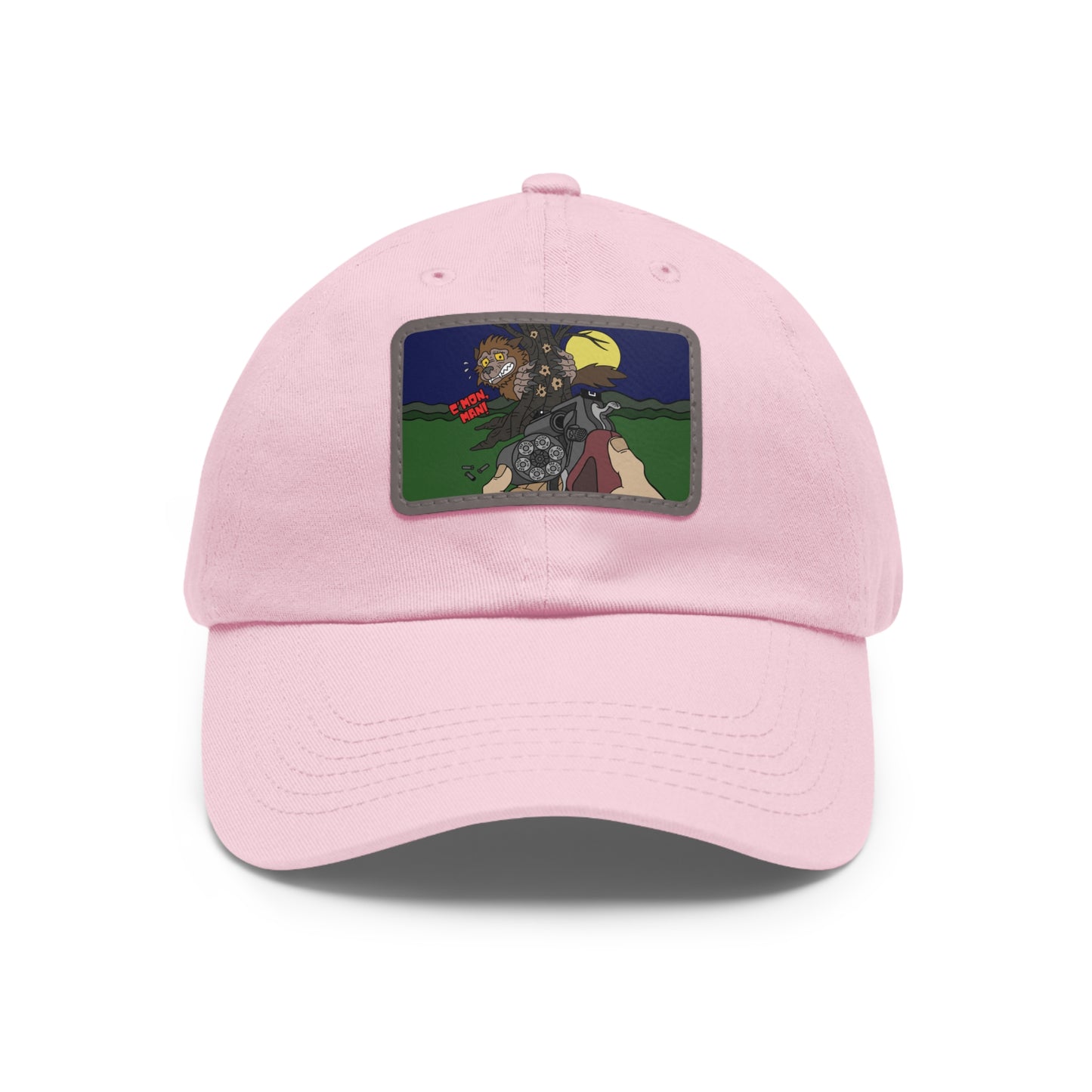 C'mon, Man! Dad Hat with Leather Patch (Rectangle)