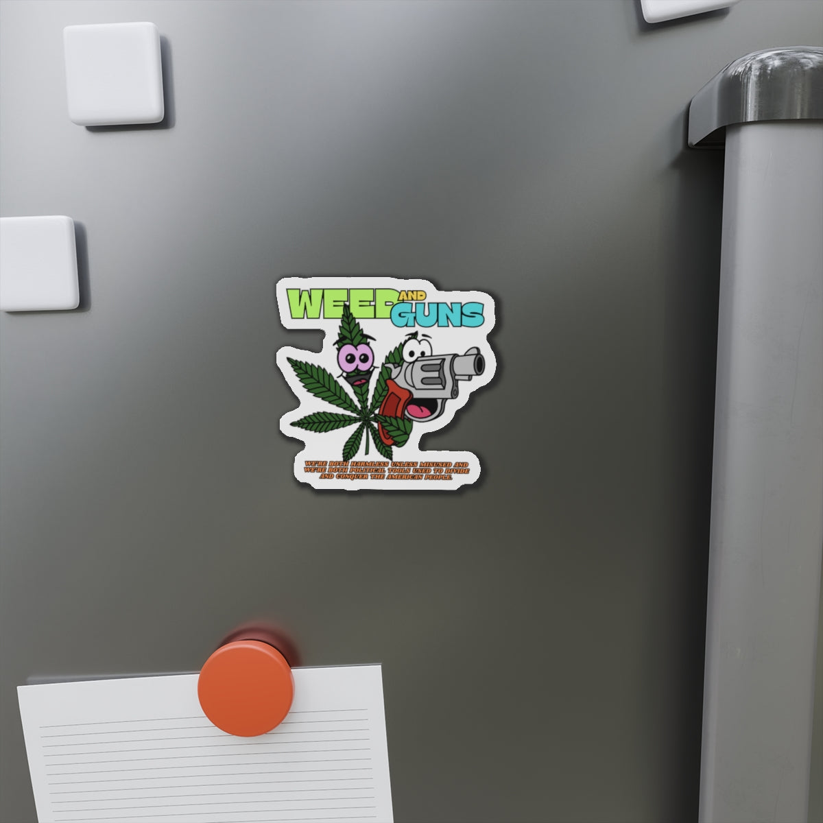 Weed & Guns! Die-Cut Magnets