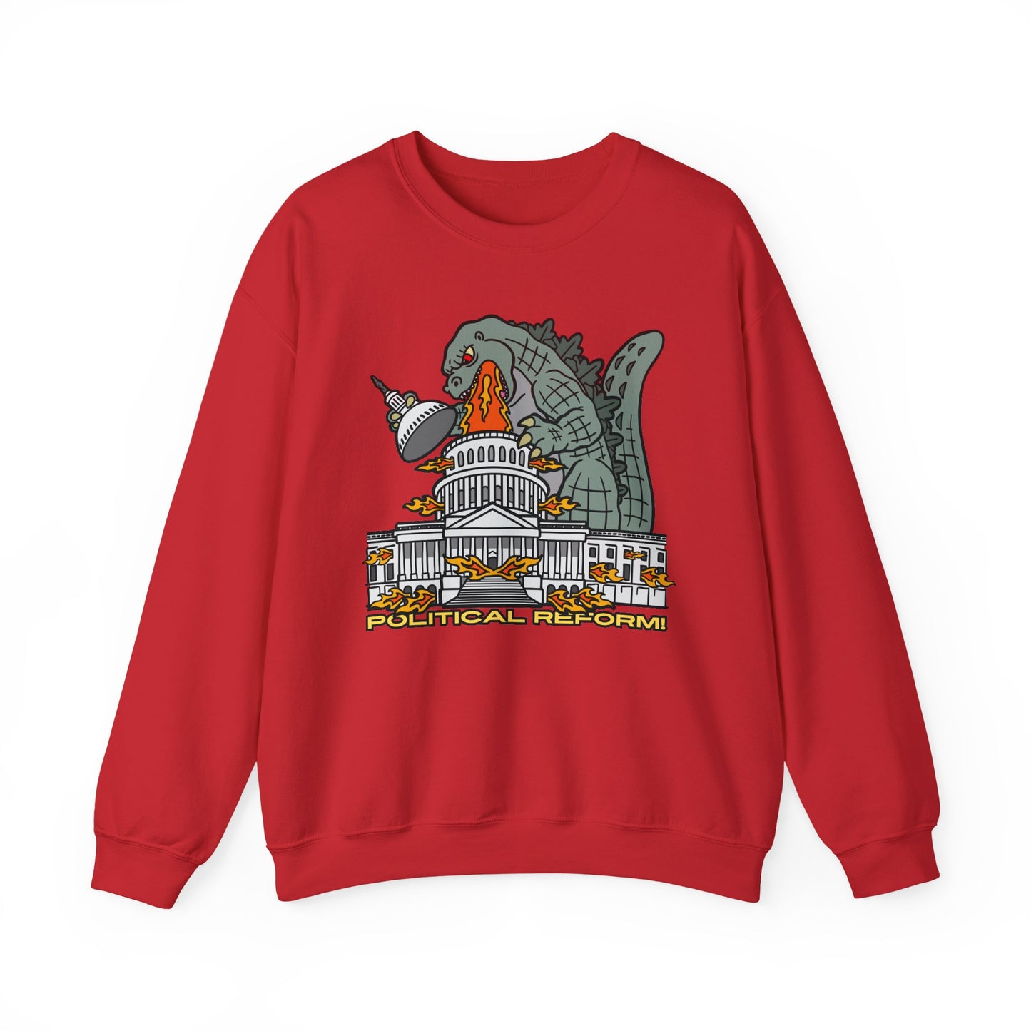 Godzilla Political Reform Sweatshirt | Unisex Heavy Blend Crewneck