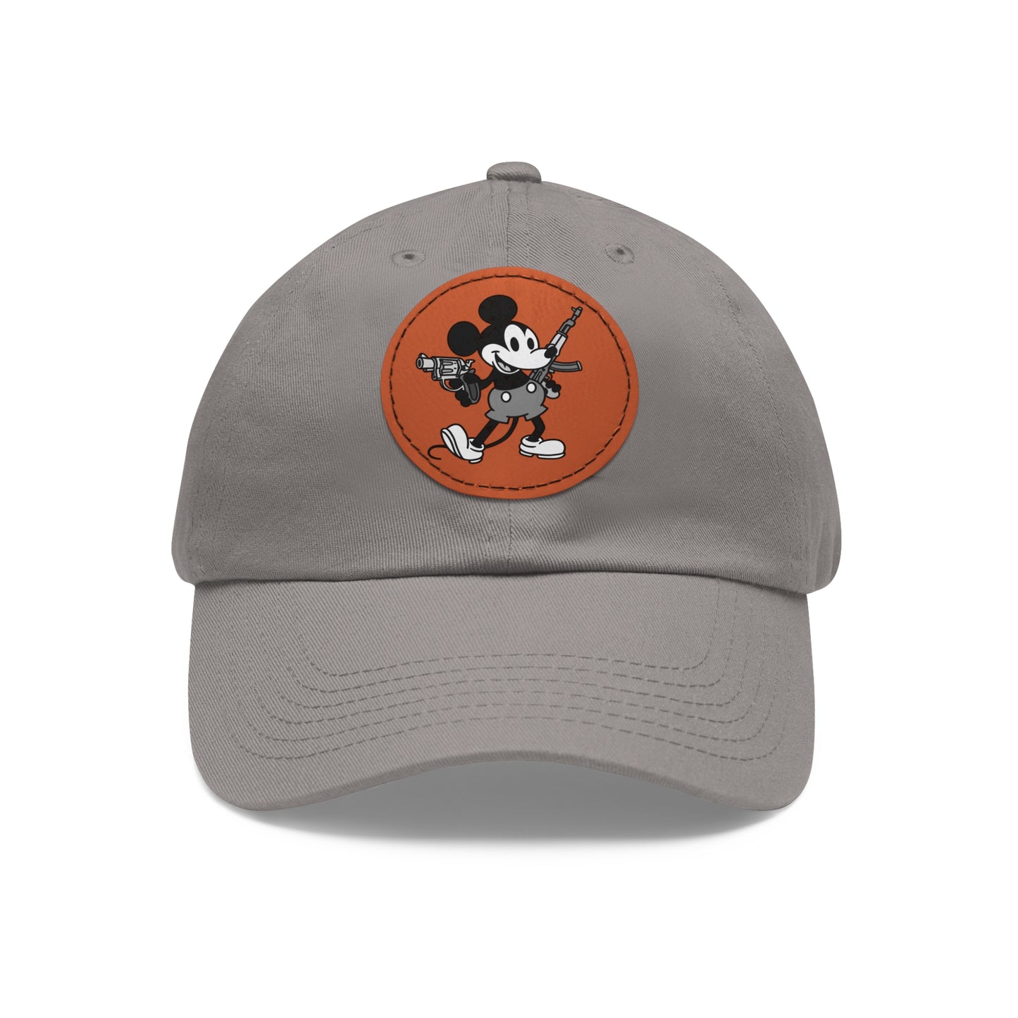 Mouse Guns! Dad Hat with Leather Patch (Round)