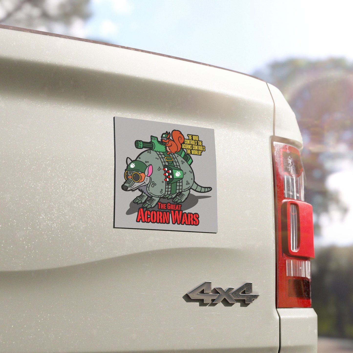 The Great Acorn Wars Car Magnet - Fun Animal Design for Nature Lovers