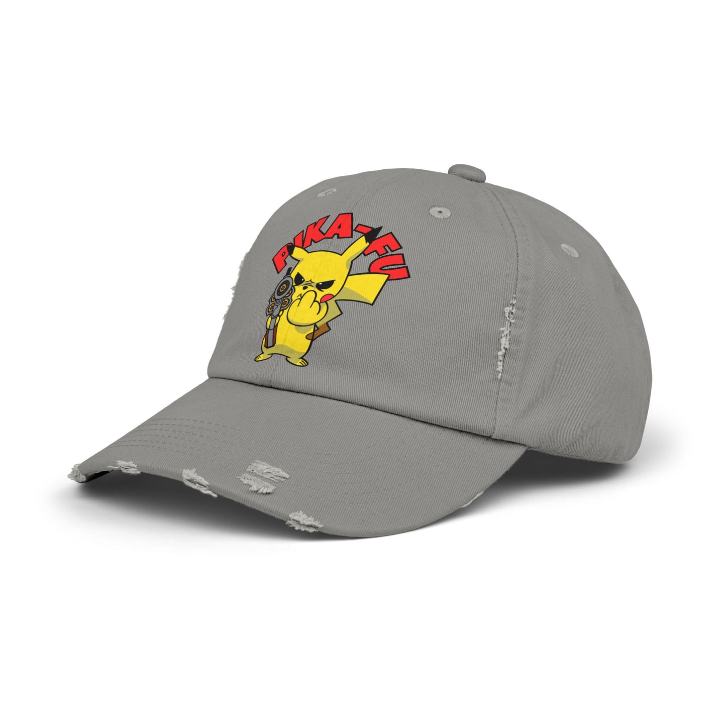 Pika-FU Unisex Distressed Cap