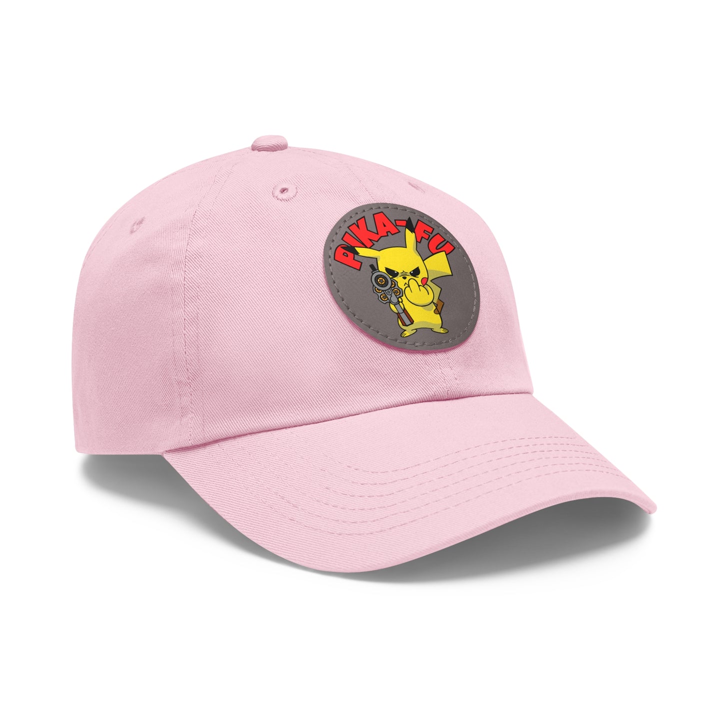 Pika-FU! Dad Hat with Leather Patch (Round)