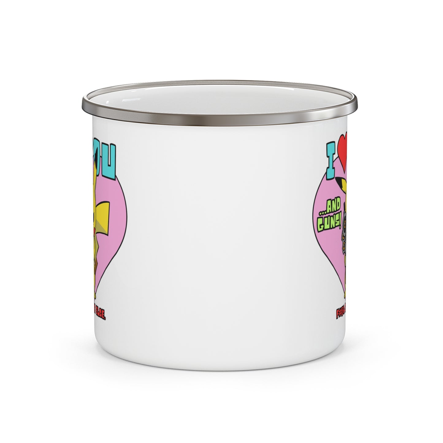 I Love You & Guns! Enamel Camping Mug