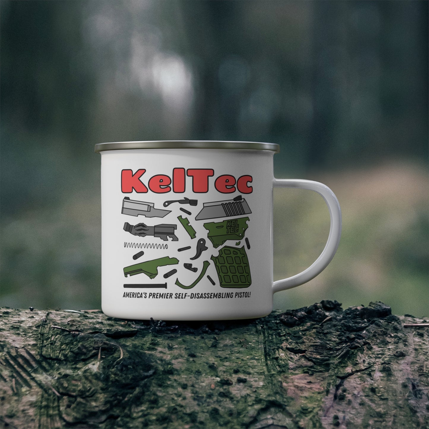 KelTec Disassembled Enamel Camping Mug