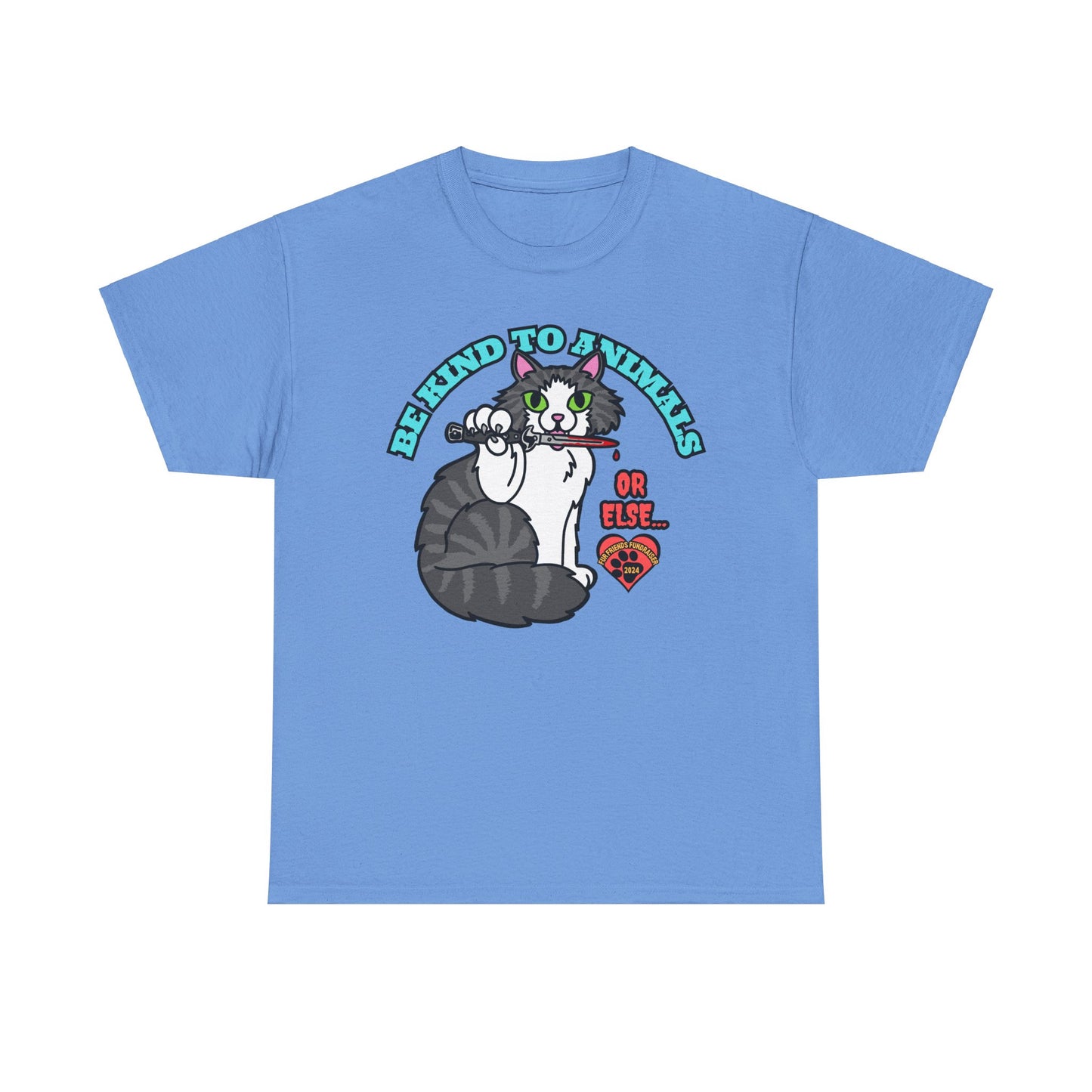 Be Kind to Animals...or Else! (FFF) Unisex Heavy Cotton Tee
