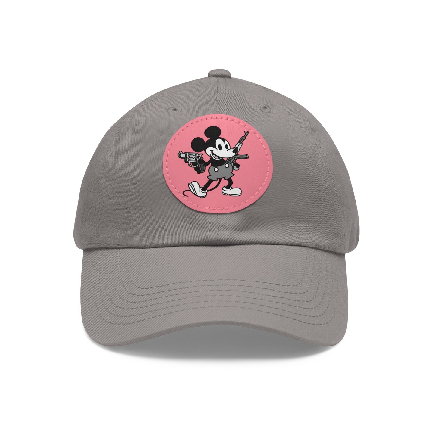 Mouse Guns! Dad Hat with Leather Patch (Round)