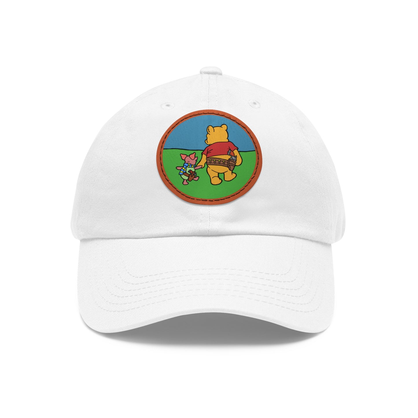 Pew & Piglet! Dad Hat with Leather Patch (Round)
