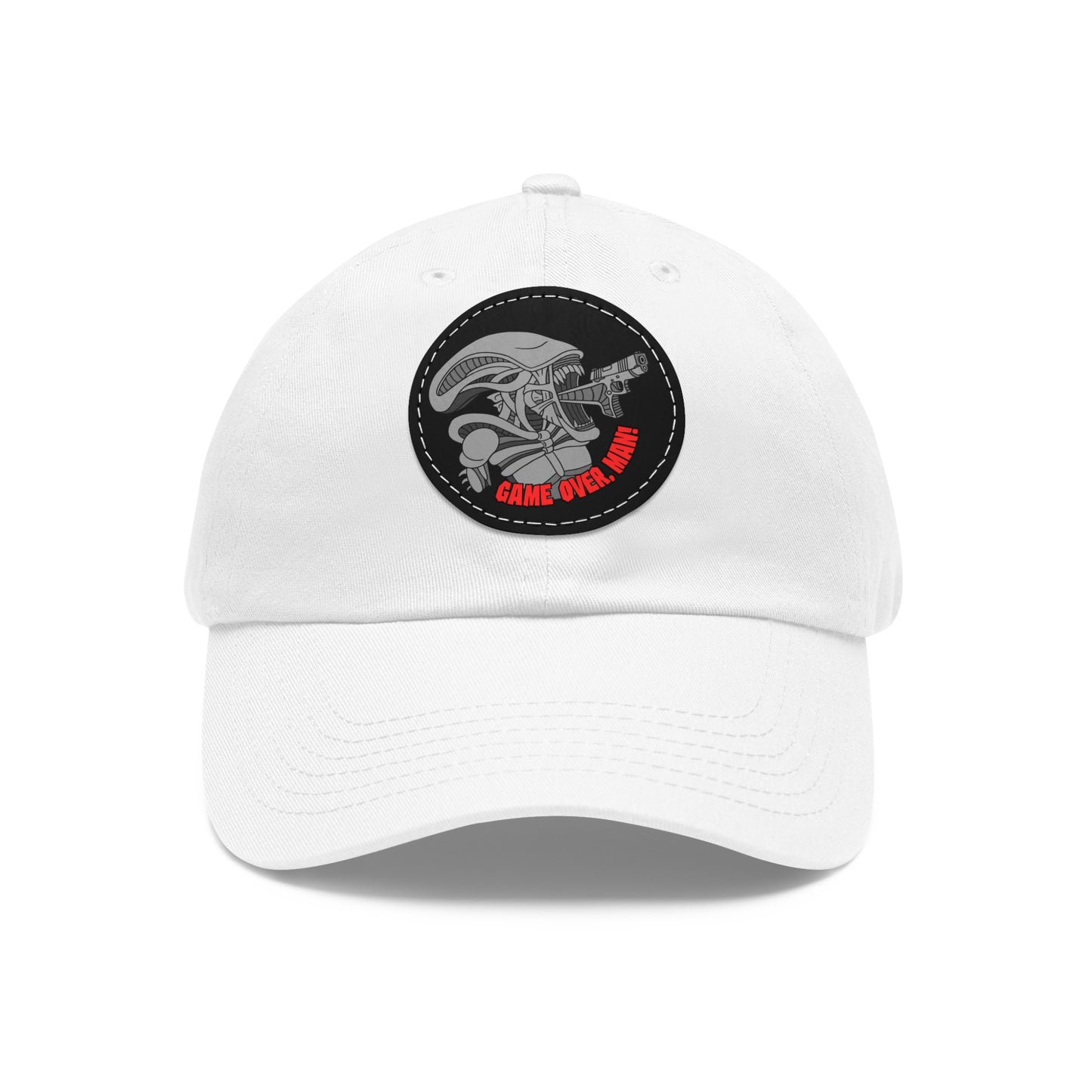 Game Over, Man! Dad Hat with Leather Patch (Round)