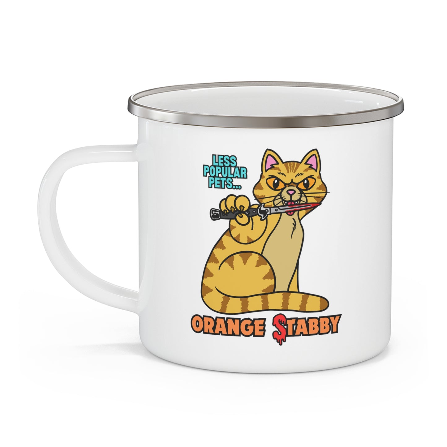 Stabby Cat! Enamel Camping Mug