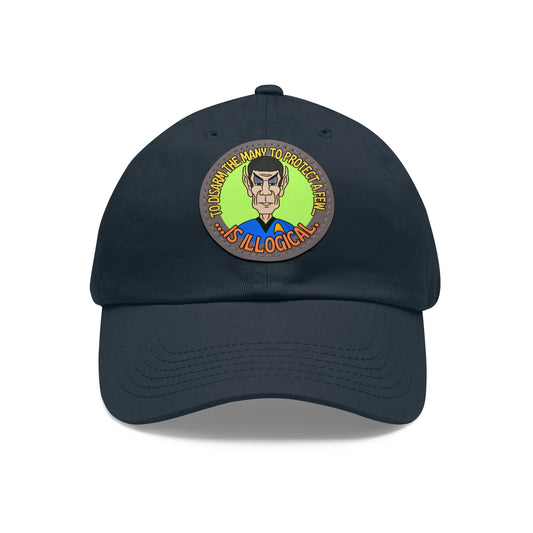Illogical! Dad Hat with Leather Patch (Round)