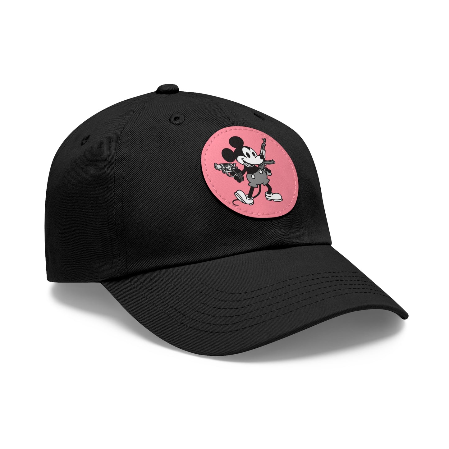Mouse Guns! Dad Hat with Leather Patch (Round)