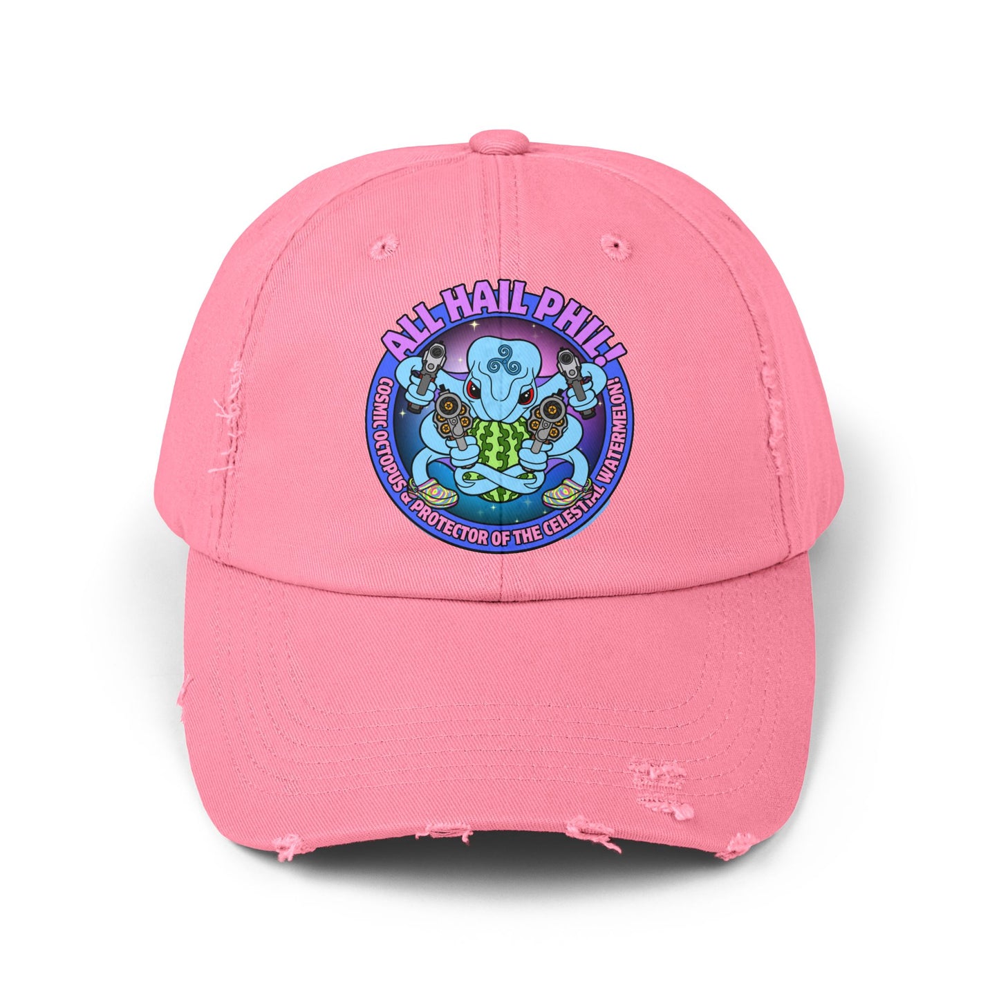 Cosmic Octopus! Unisex Distressed Cap