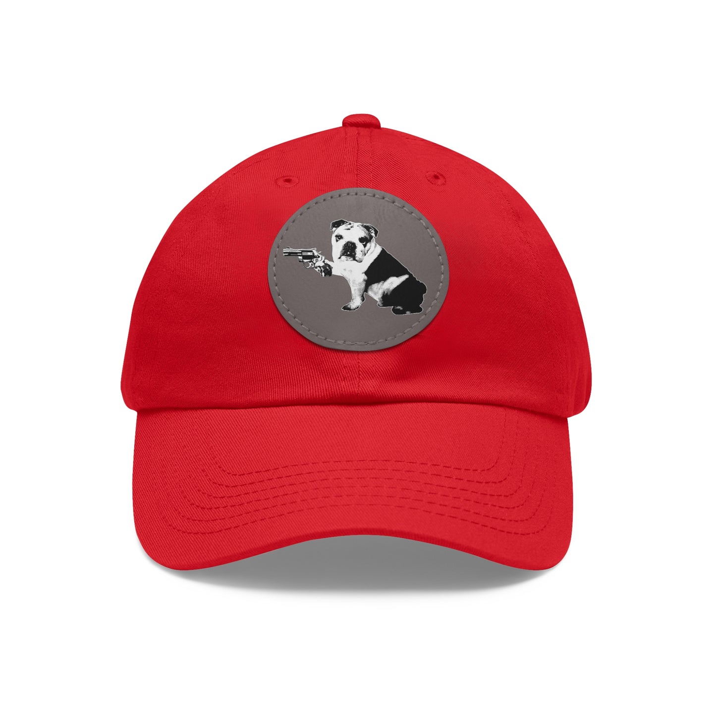 Mavis (Bullpup) Dad Hat with Leather Patch (Round)
