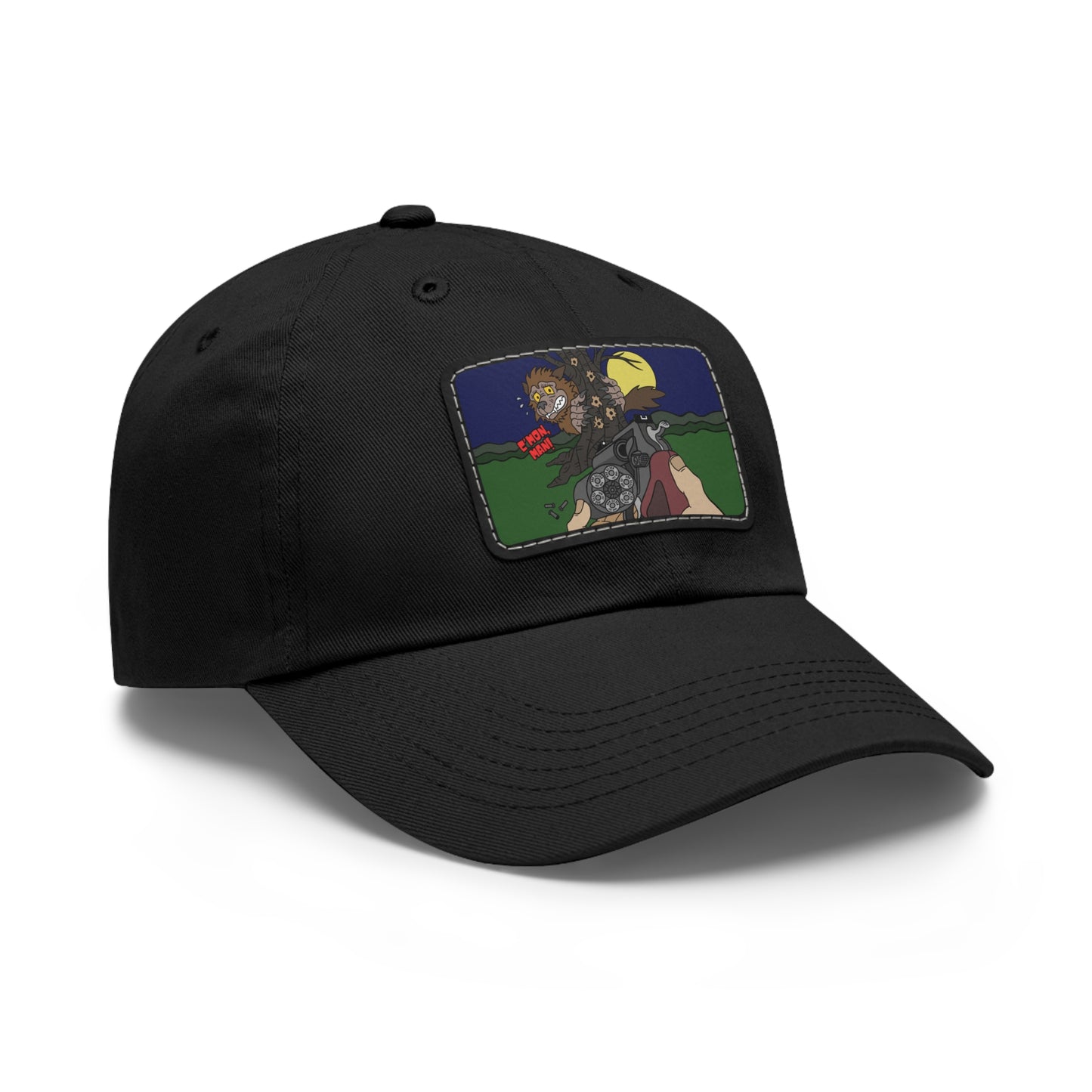 C'mon, Man! Dad Hat with Leather Patch (Rectangle)