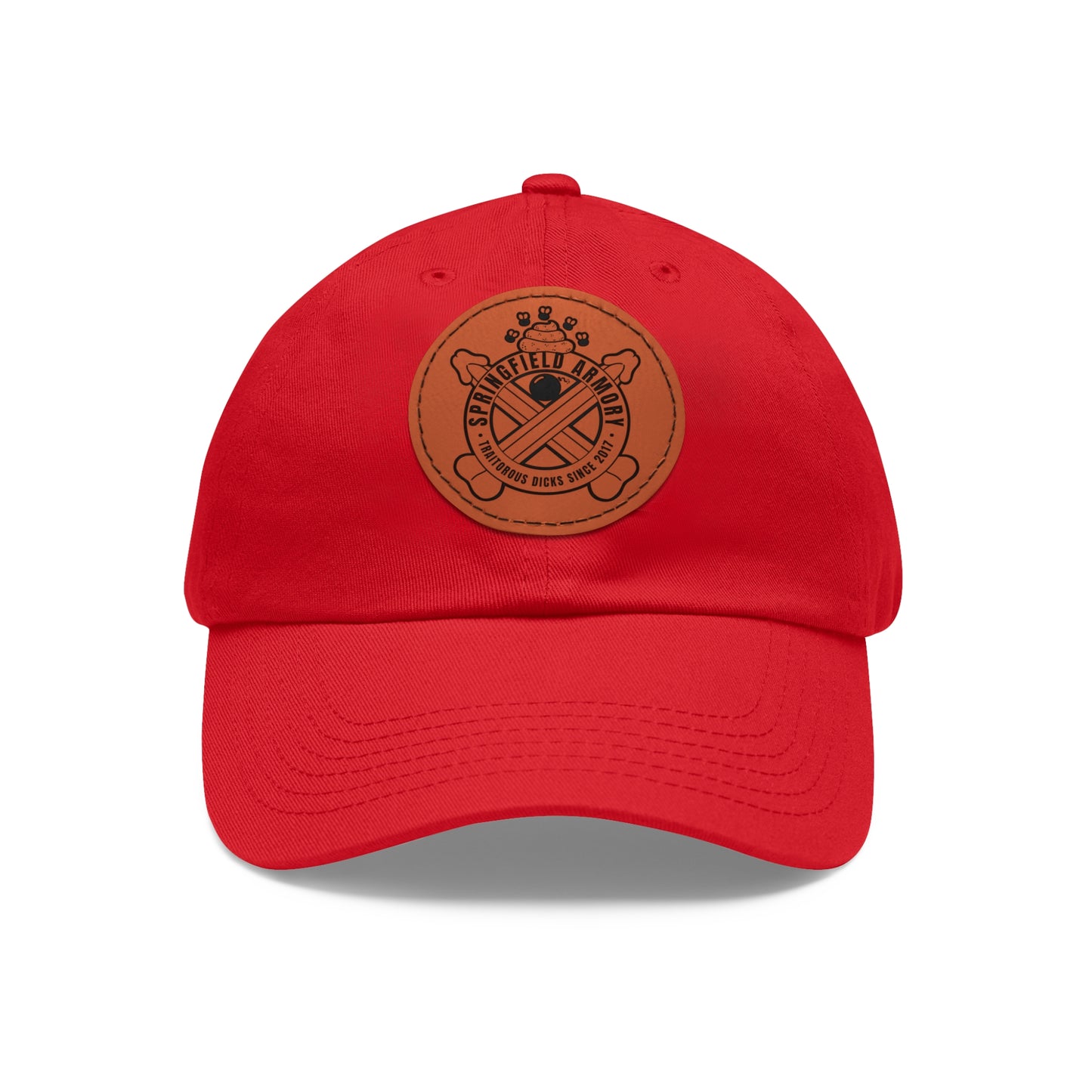 Springfield Dicks! Dad Hat with Leather Patch (Round)